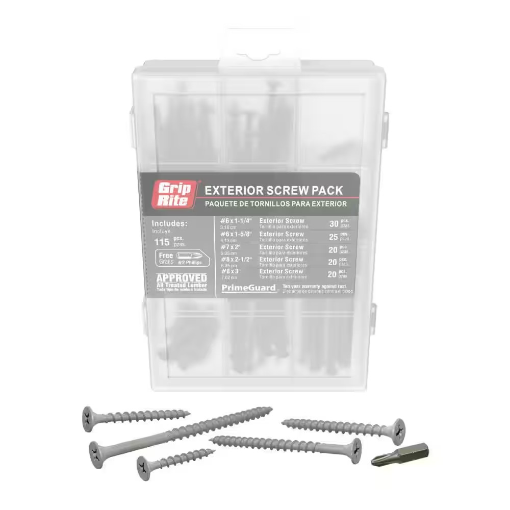 Assorted Outdoor Use Screw Pack 115 per Box