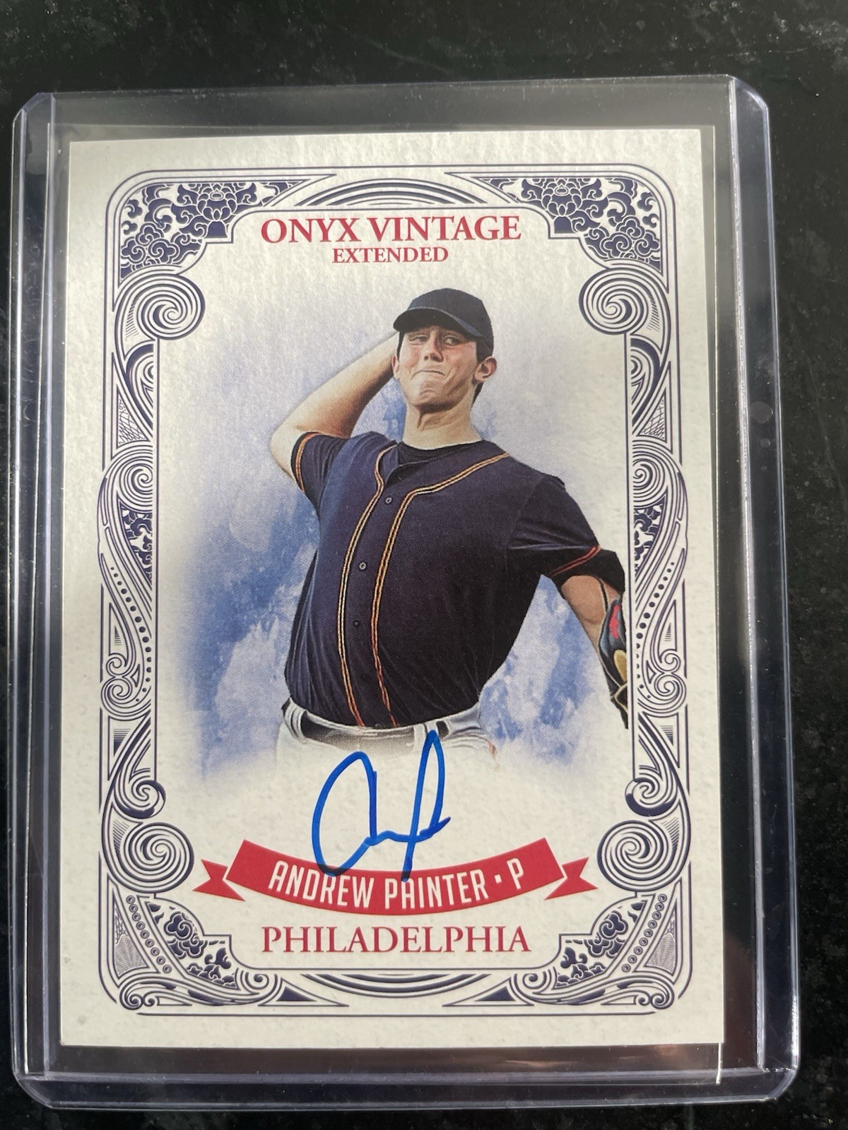 Andrew Painter Onyx Vintage Extended Blue Ink Rookie Auto #EAAP