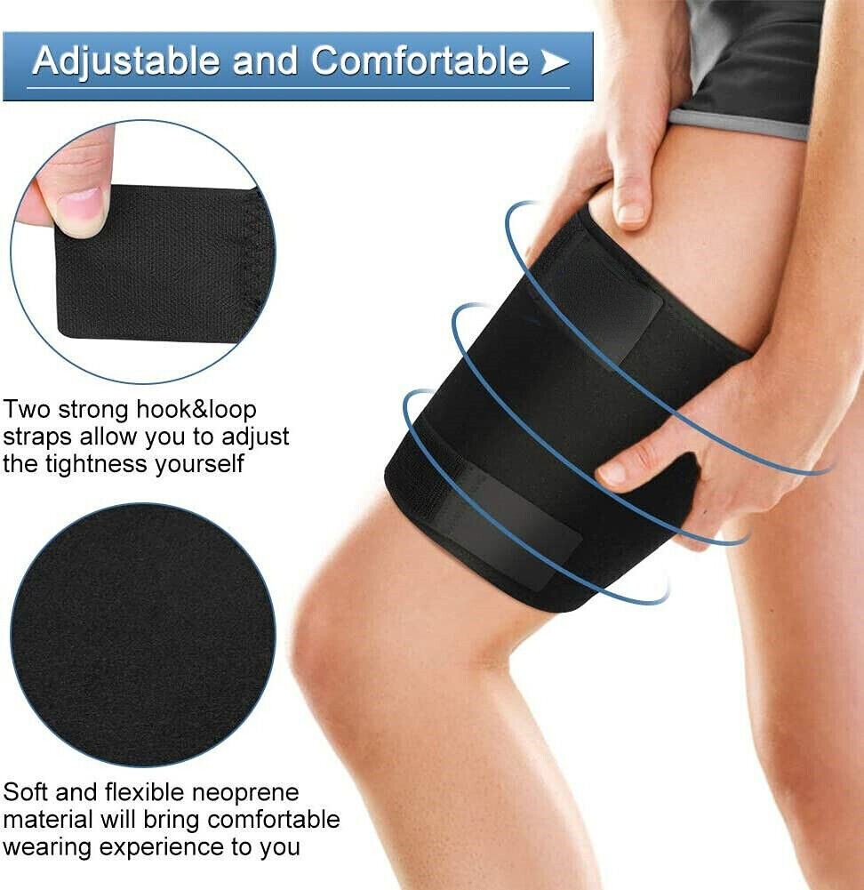 2pc Adjustable Leg Support Brace Thigh High Compression Sleeve Socks Pain Relief