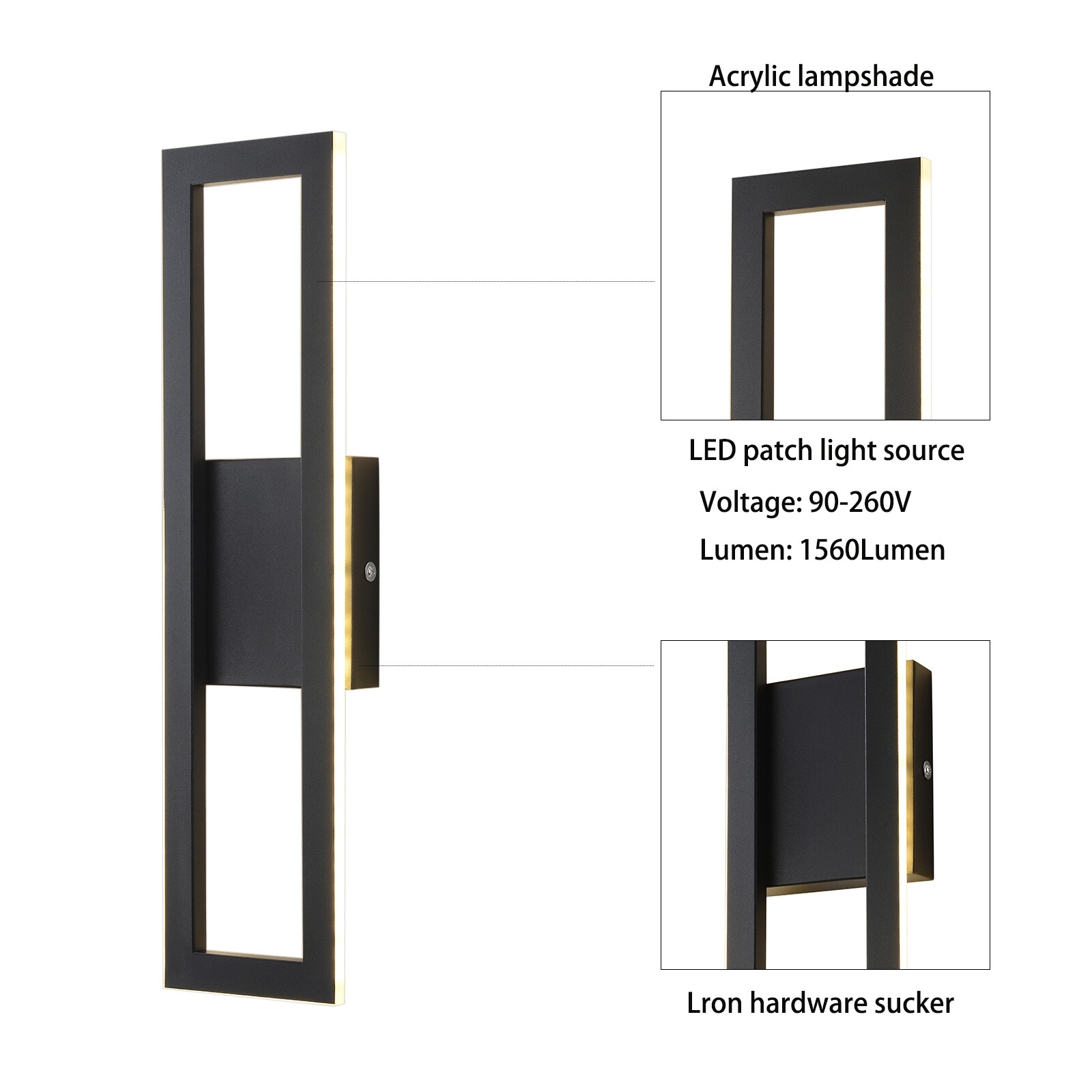 LED Wall Light Indoor Cube Modern Bedroom Living Room Wall Sconce Lamp Dimmable