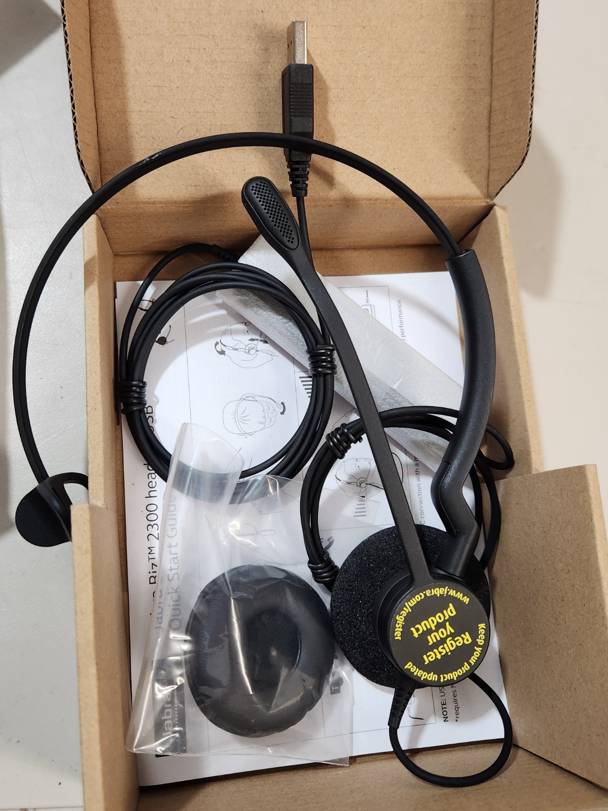 Lot of 10: Jabra Biz 2300 Mono USB A, New in box Headset 2393-823-109