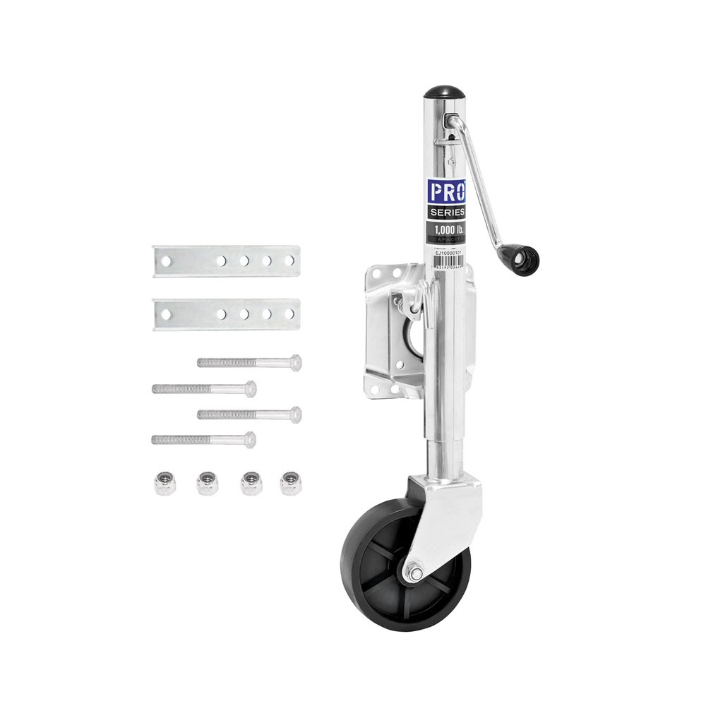 Swivel Trailer Jack 1,000lb Capacity 13 to 23 LiftRange SideWind ManualHandle