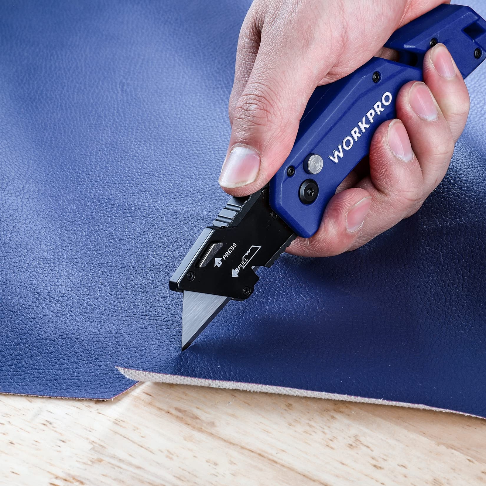 WORKPRO Utility Knife Folding Box Cutter Wire Stripper Gut Hook Nylon Handle NEW