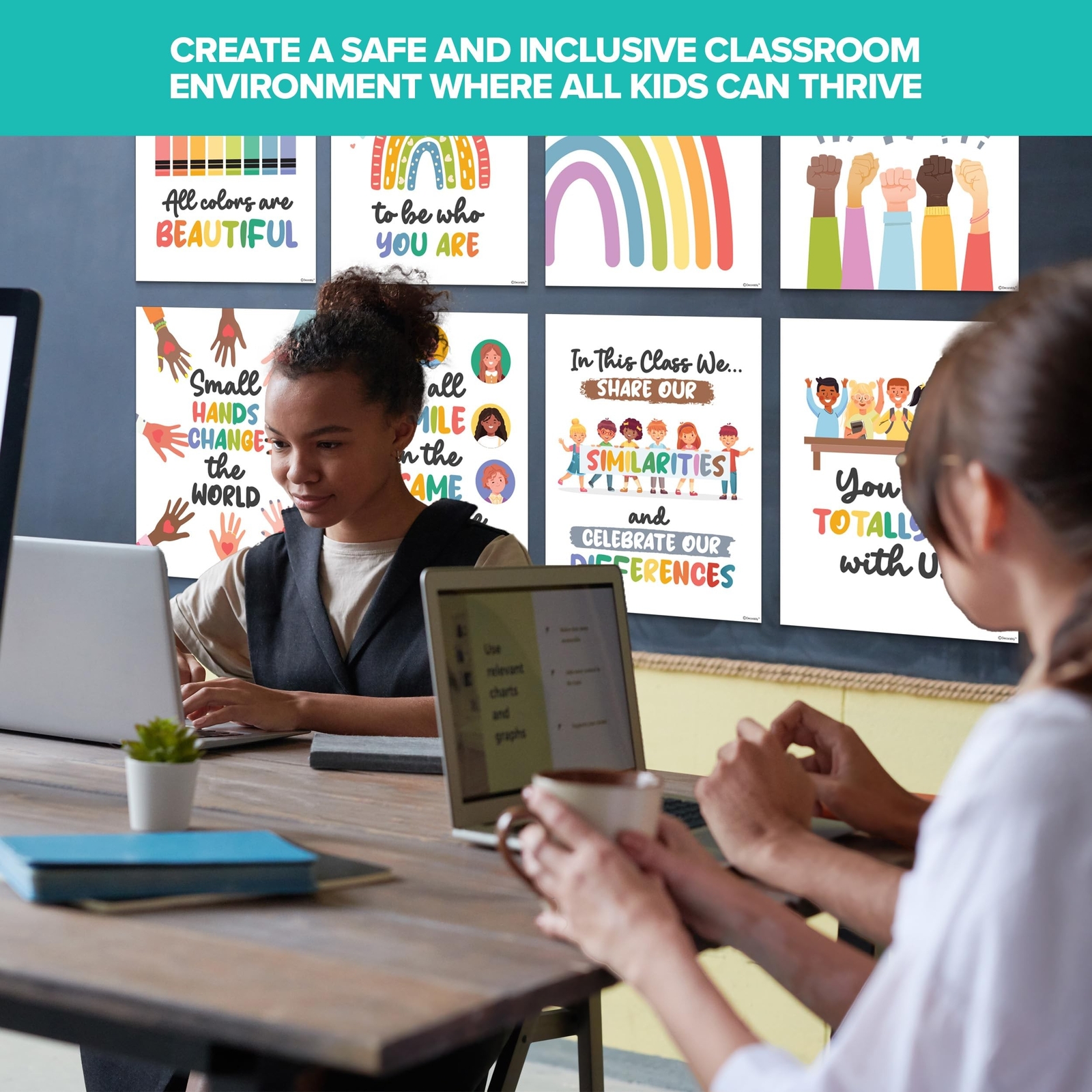 Decorably Diversity Posters for Classroom - 12 Inclusion Posters for Classroo...