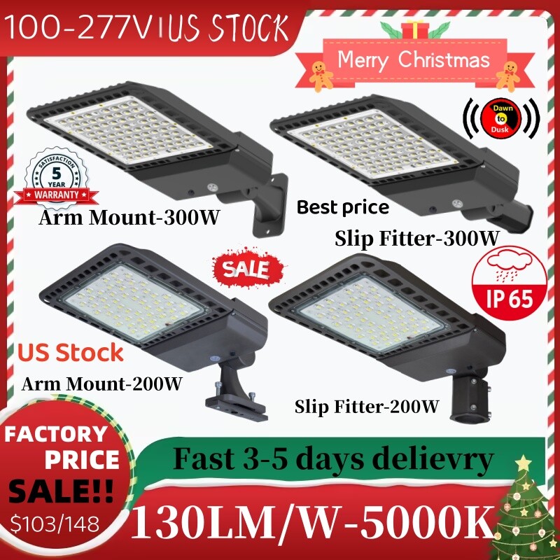 LED Parking Lot Light 300 Watt 200W Module Street Pole Shoebox Area Fixture IP65