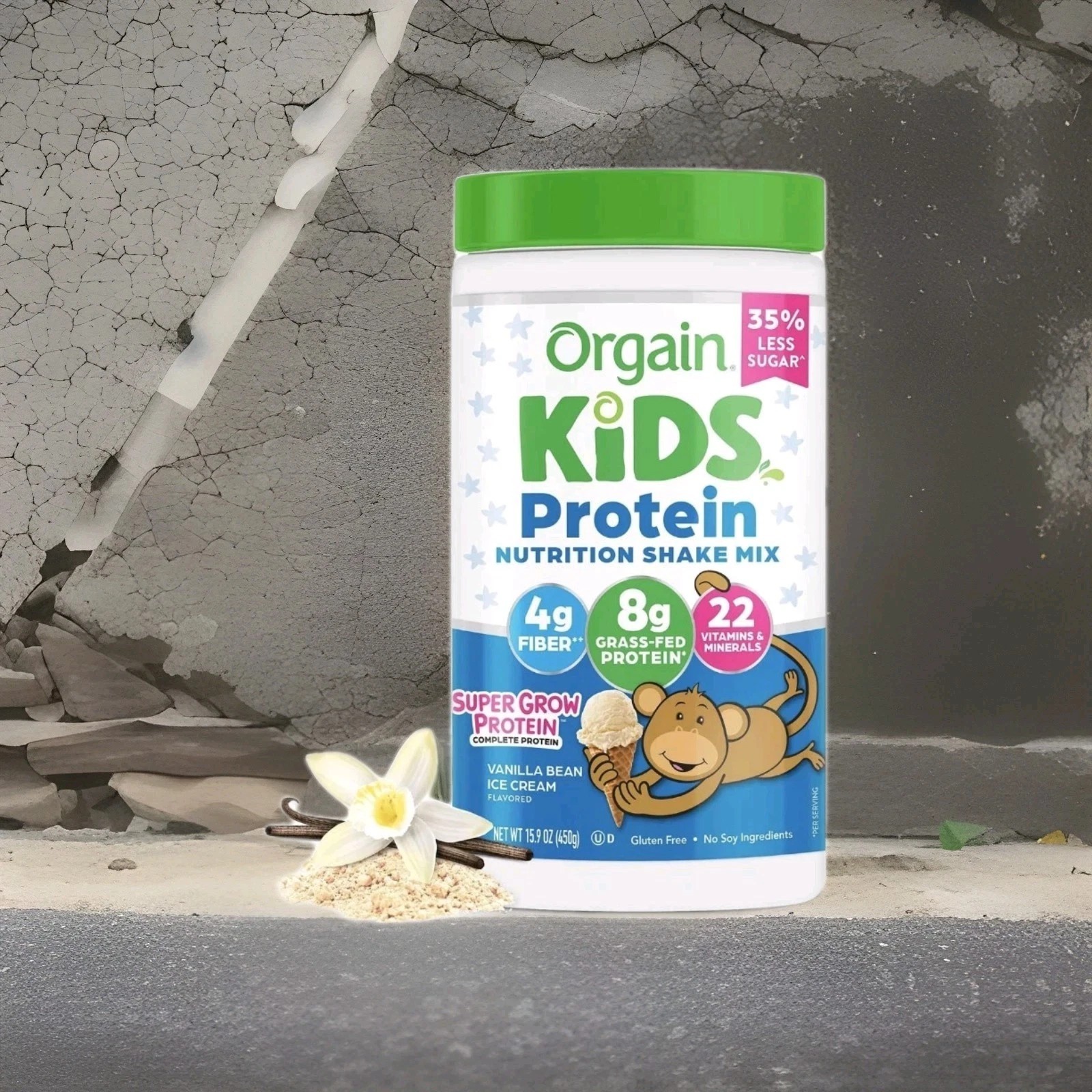 Organic Kids Protein Nutrition Shake Mix 15.9oz Vanilla Bean ice cream