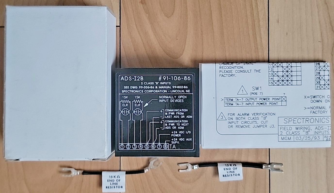 SPECTRONICS ADS-I2B 91-106-86 2 Class "B" Inputs Made in USA -- NEW