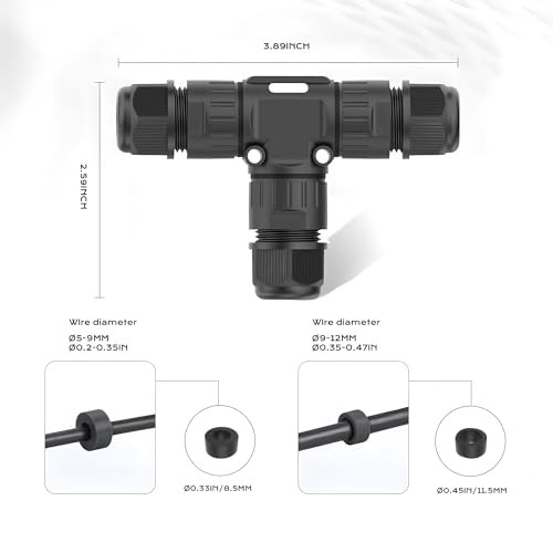 IP68 Waterproof 3-Way 3-Pole Cable Connectors – UL Listed Electrical Junction