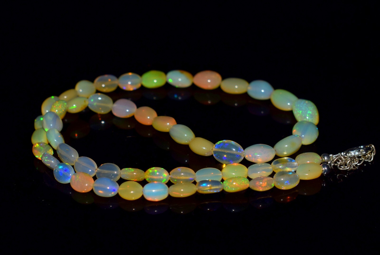 7x12mm Natural Ethiopian Opal Nuggets Fire Loose Gemstone Beads Strand 16"