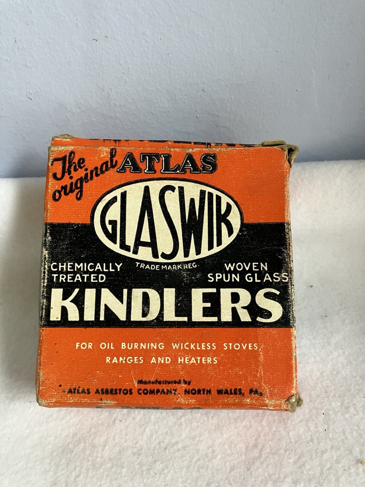 Atlas Glasswork Spun Glass Kindlers/Wick,Original Box