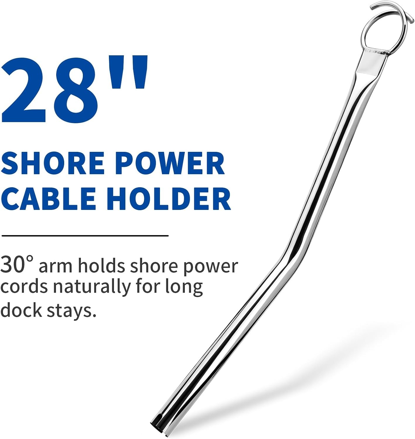 28" Cable Holder, Marine Shore Power Cable Holder Stainless Steel Boat Dock Cord