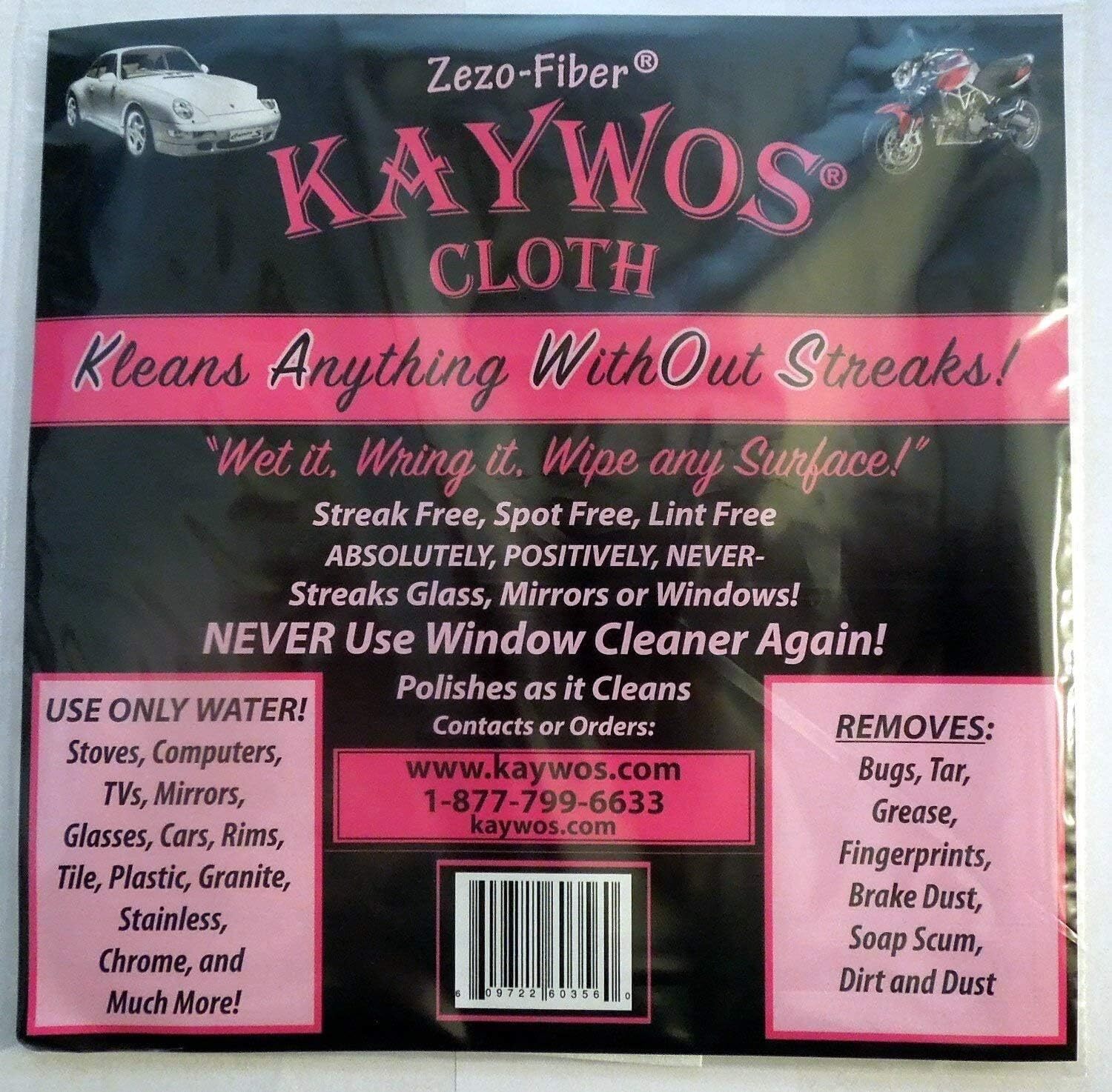 Kaywos Microfiber Glass Polishing Cloth 5 Count Eco Friendly Durable 16X15 Inch