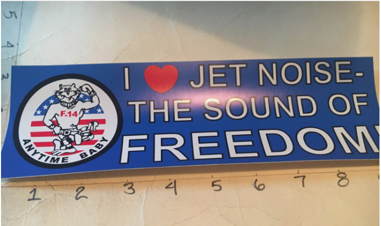 USN US Navy "I LOVE JET NOISE THE SOUND OF FREEDOM" TOMCAT Bumper Sticker/Decal