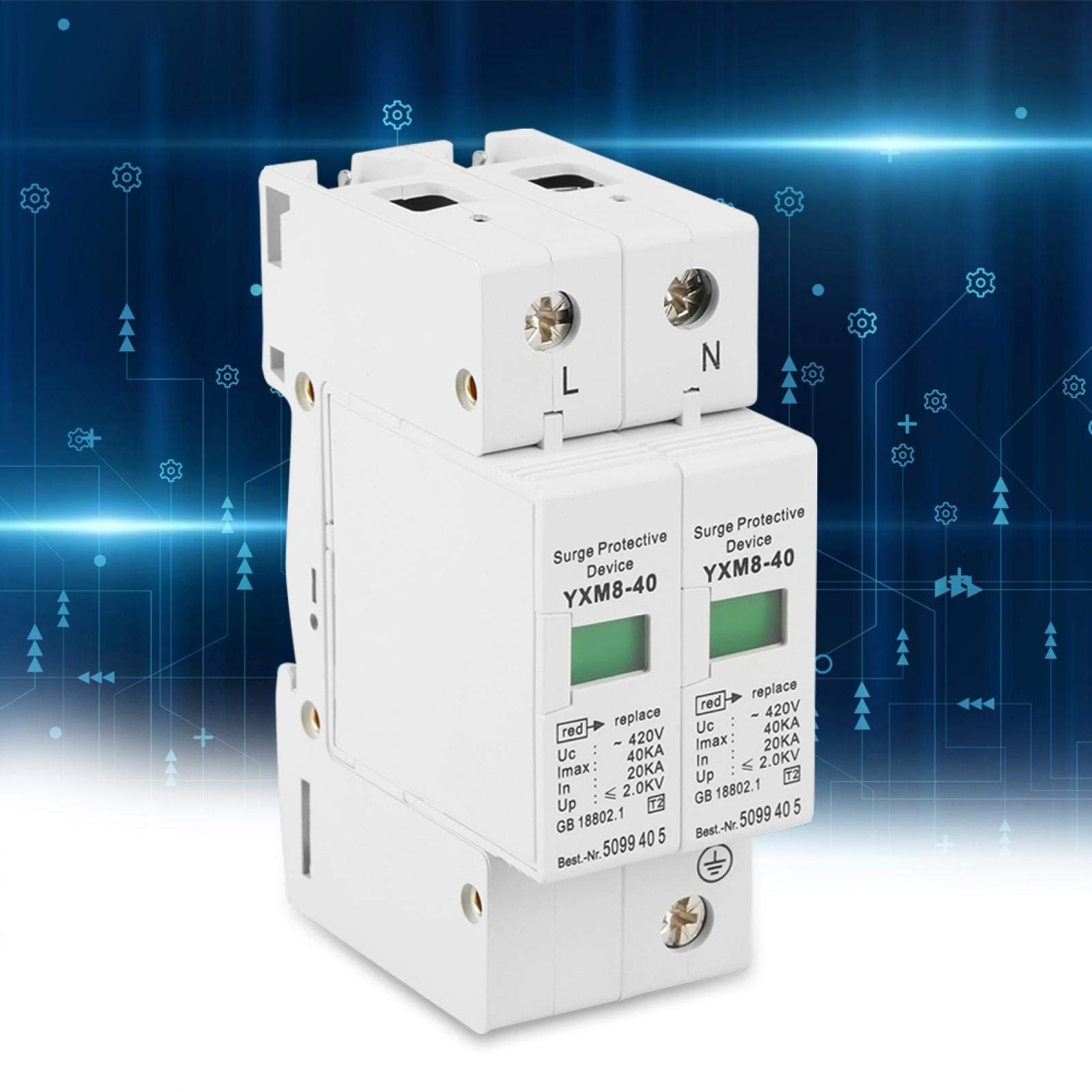 Voltage Surge Arrester Device, Protective Device DC Photovoltaic gray