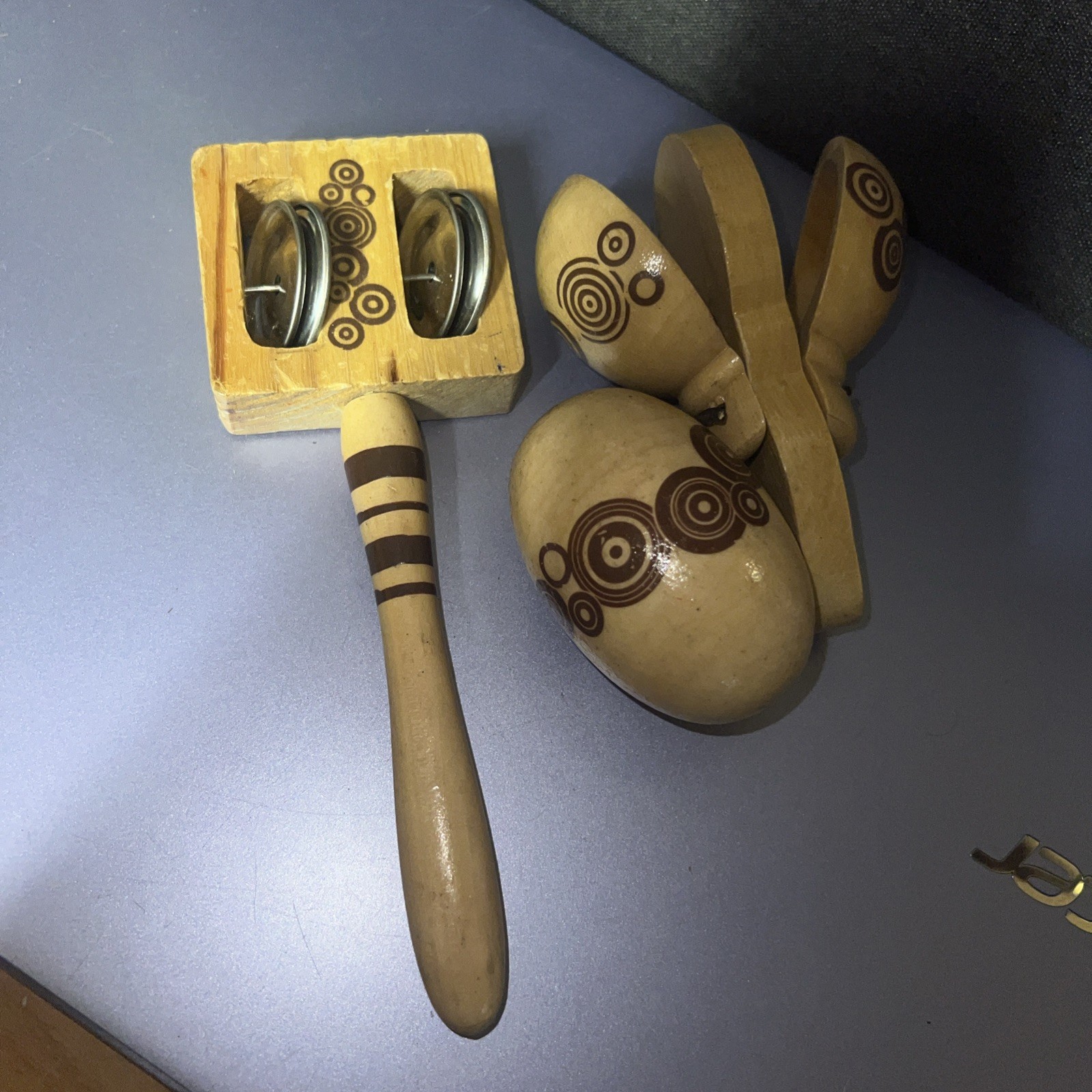 Wooden musical instruments Or Boho Decor set of 3