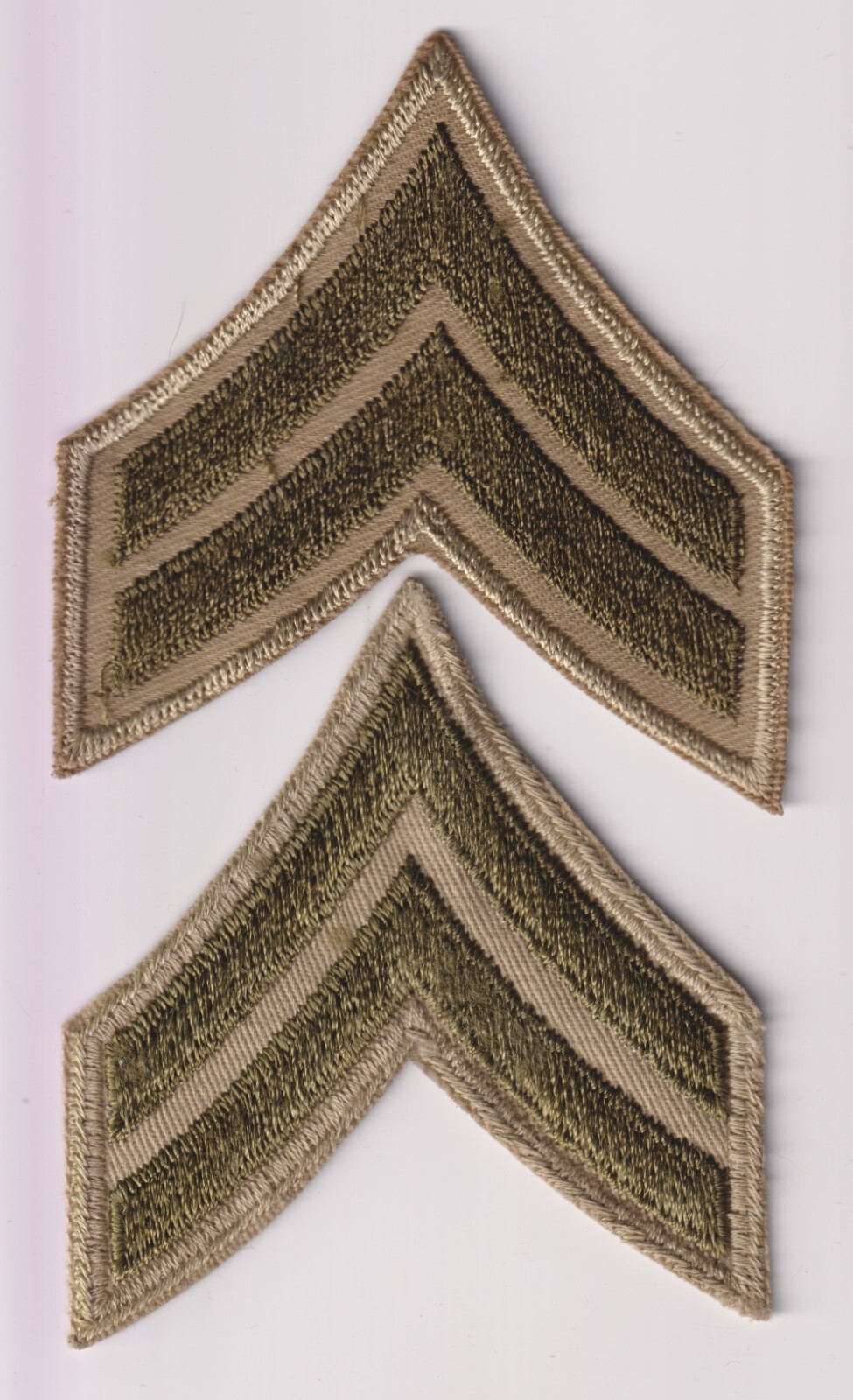 Corporal Khaki embroidered on twill WWII pair US Army USAAF rare