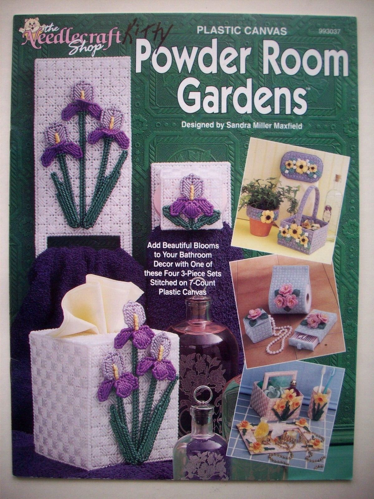 Iris Daffodils Azalea Blackeyed Susan Powder Room Gardens plastic canvas pattern