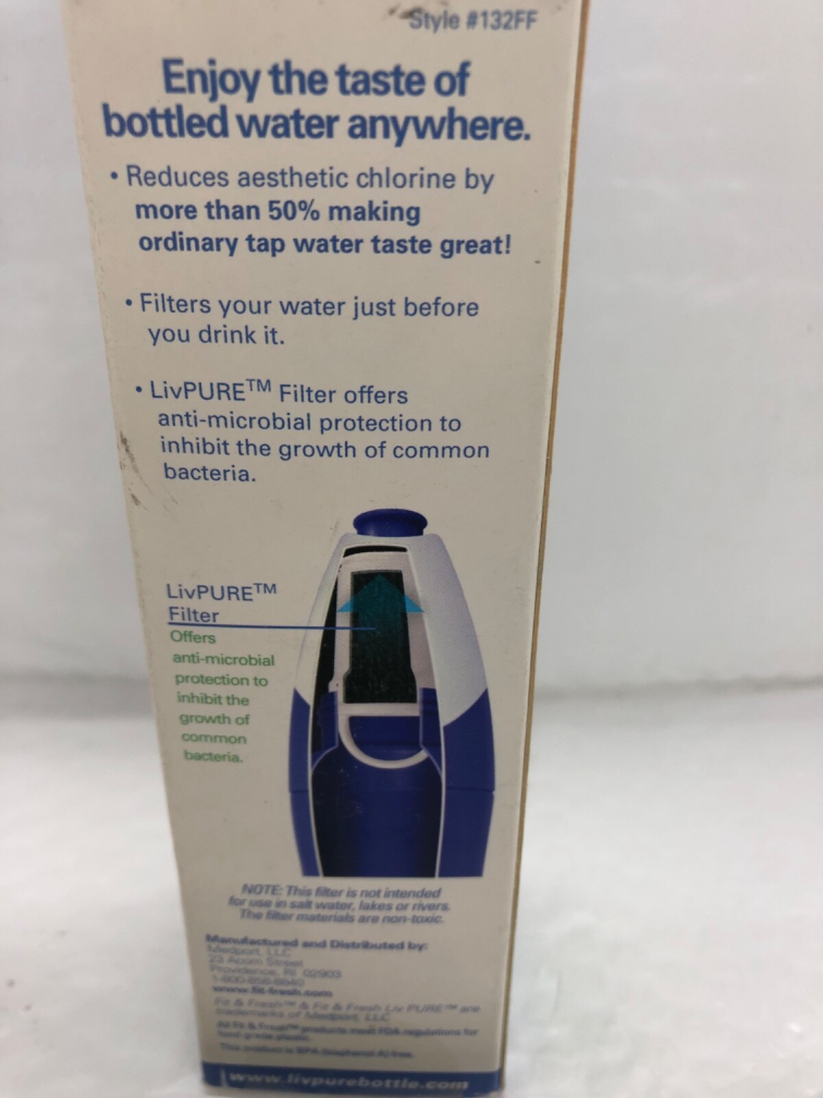 Liv Pure Water Bottle Replacement Filter - 2 Filters Per Box Purifies 75 Gallons