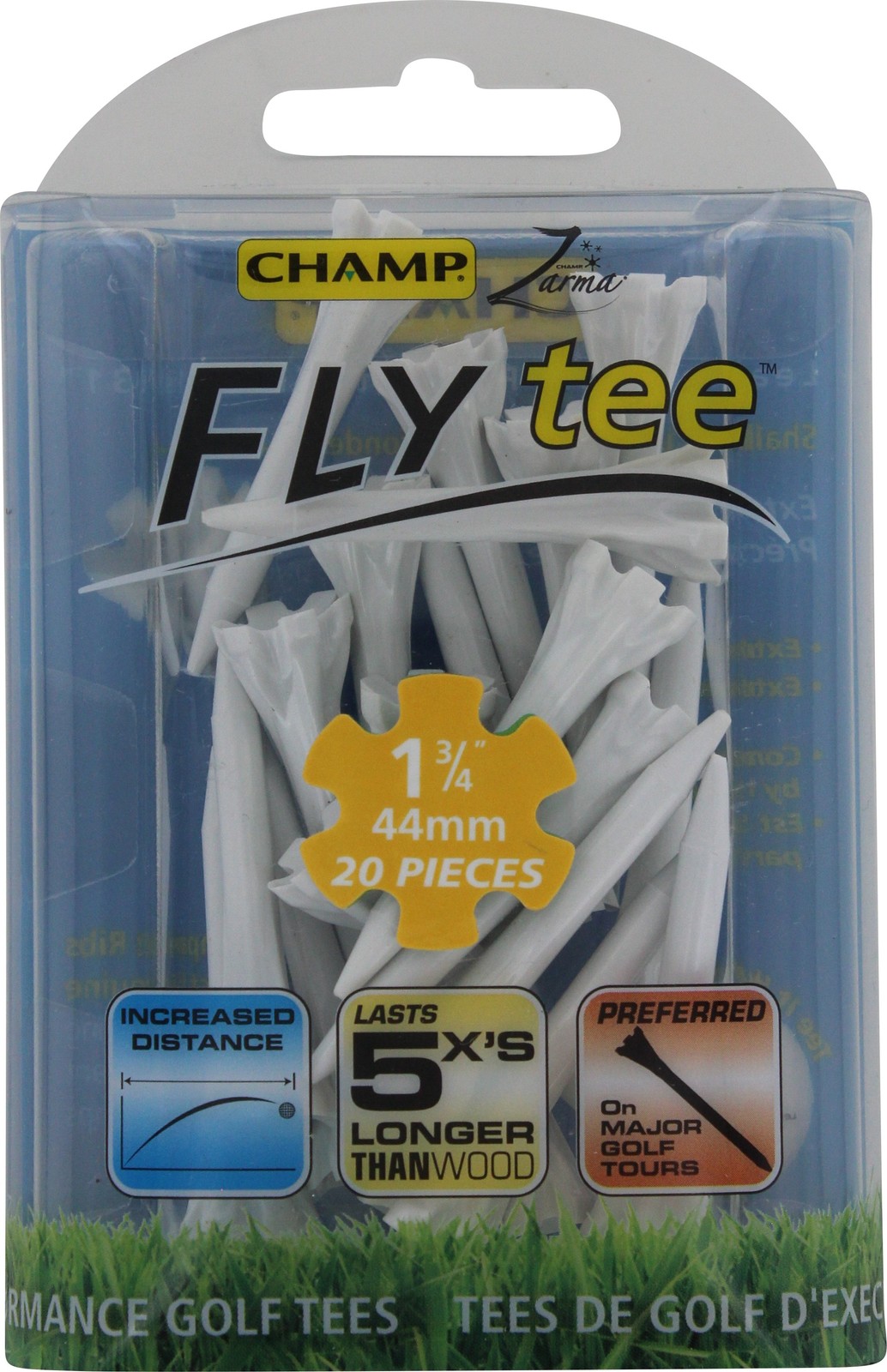 Champ Golf 1 3/4 Zarma Fly Tee White Golf Tees New