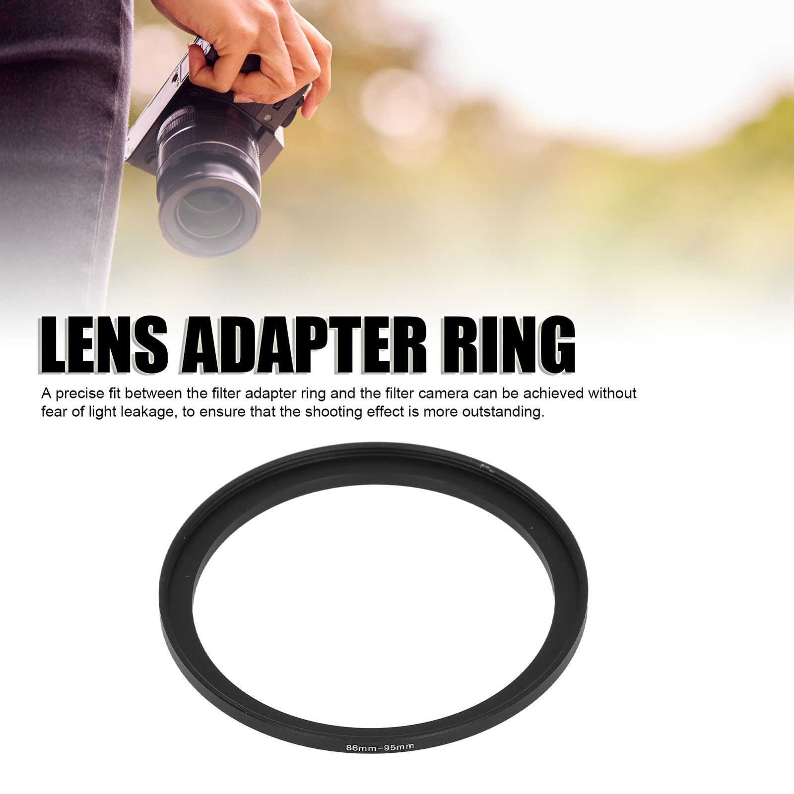Lens Adapter Ring Aluminum 86MM‑95MM Standard Thread Step Up Camera Lens WT