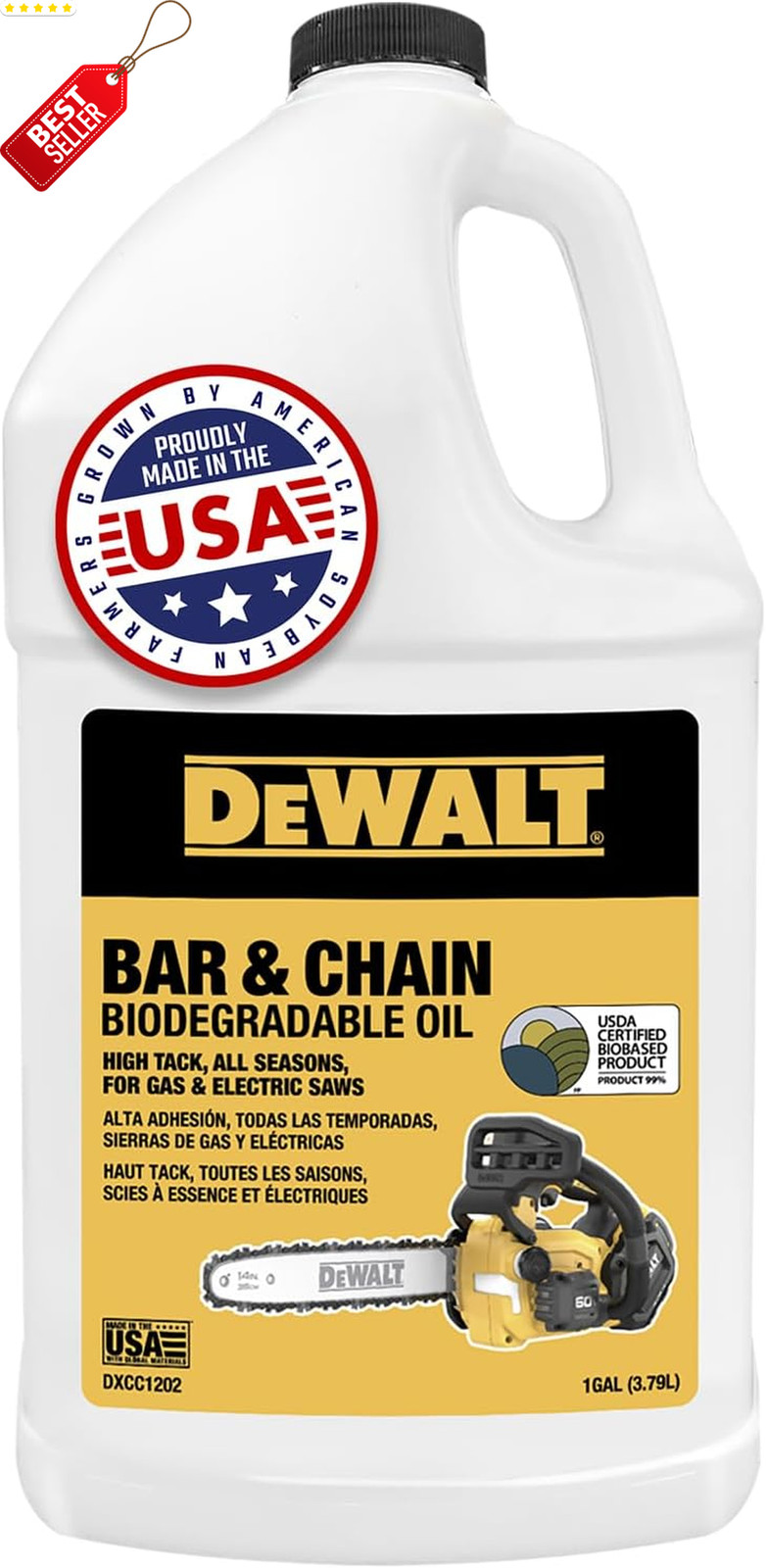 Biodegradable Bar & Chain Oil 1 Gallon Chainsaw Lubricant All Season - US