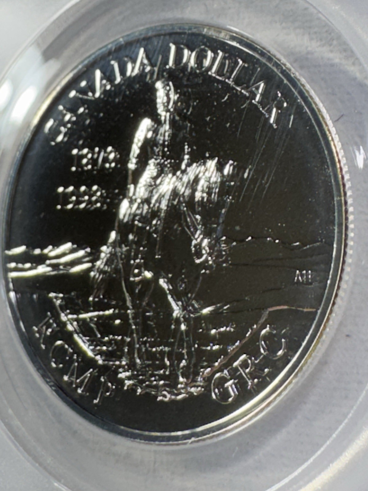 1998 Canada Silver $1 RCMP Graded MS 69 by ANACS Proof Like