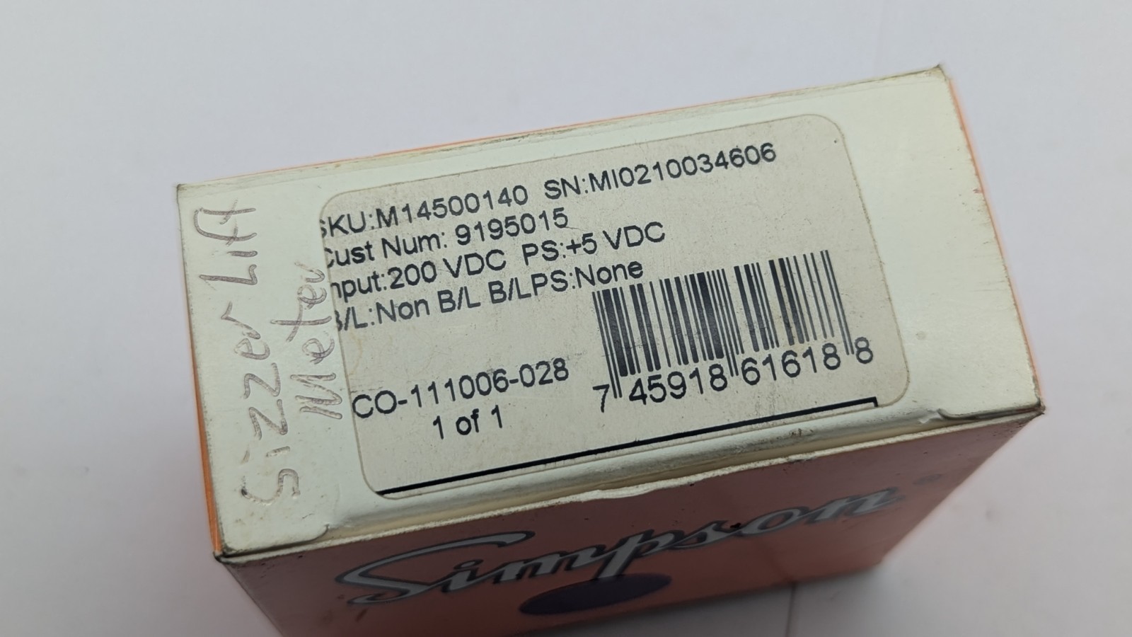 Simpson M14500140 Mini Digit Digital DIN Meter Panel Display NEW OLD STOCK