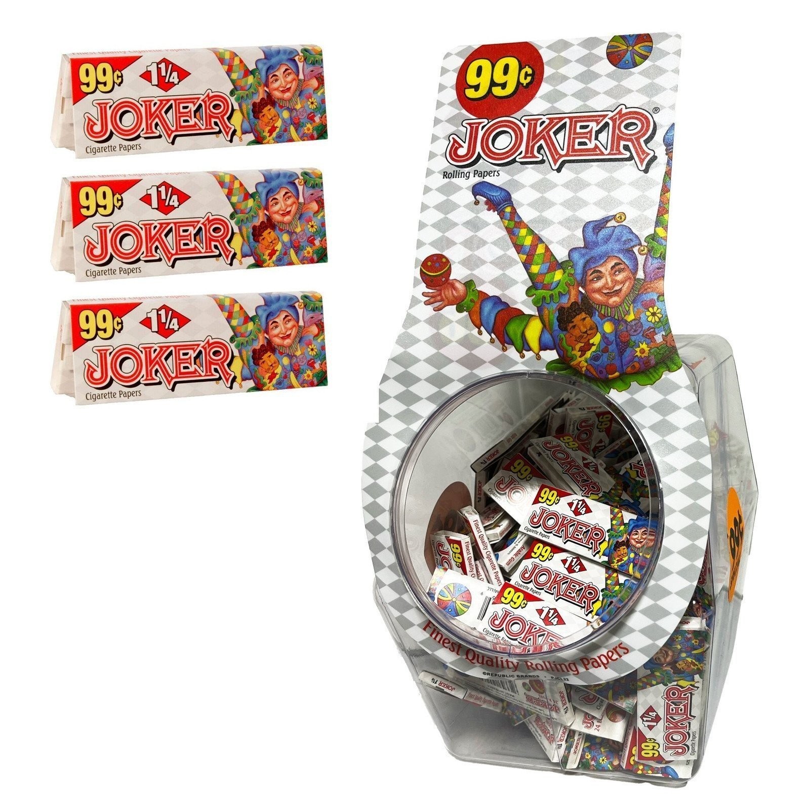 Joker 1 1/4 (78mm) Cigarette Rolling Paper - Bowl of 72 Packs