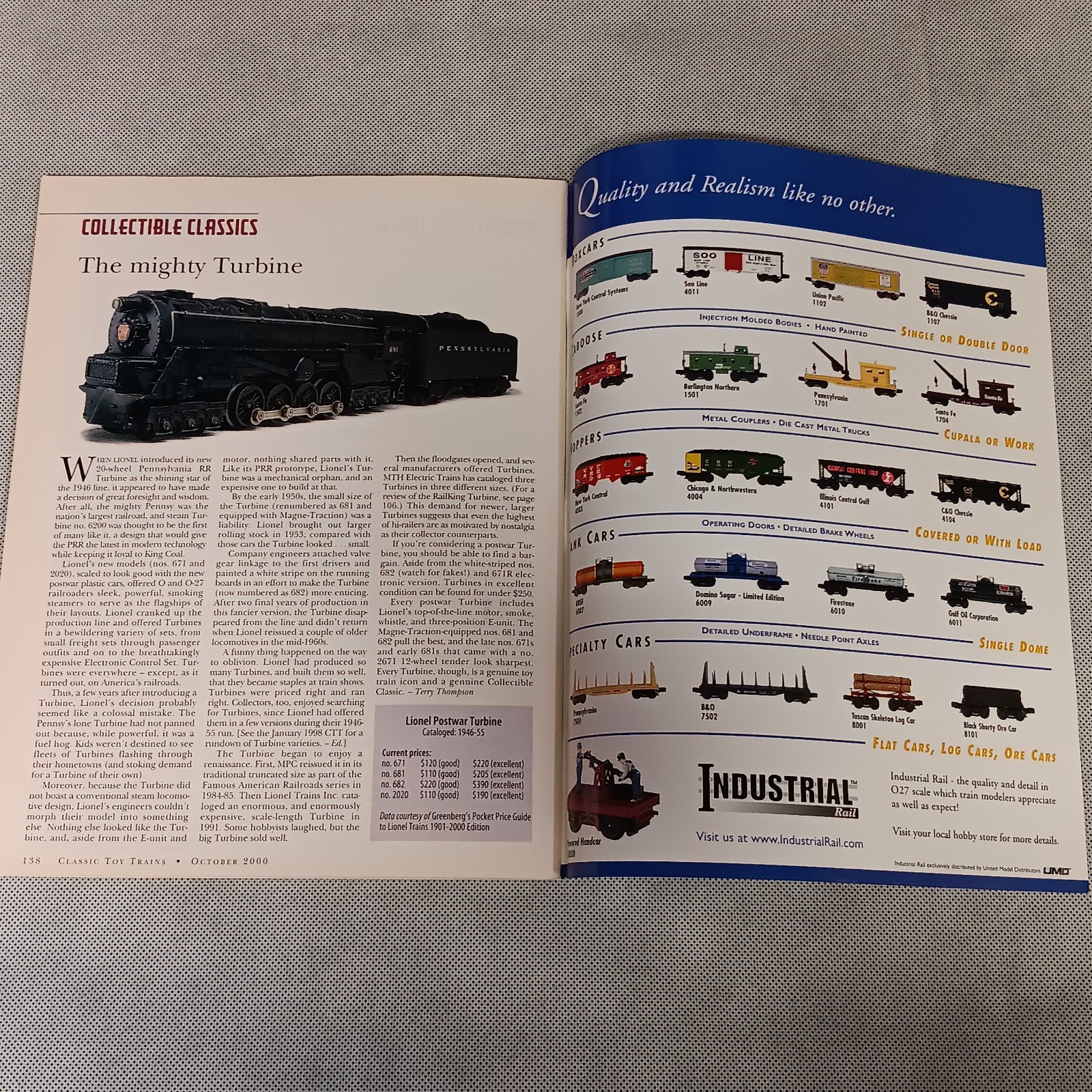 Classic Toy Trains Magazine October 2000