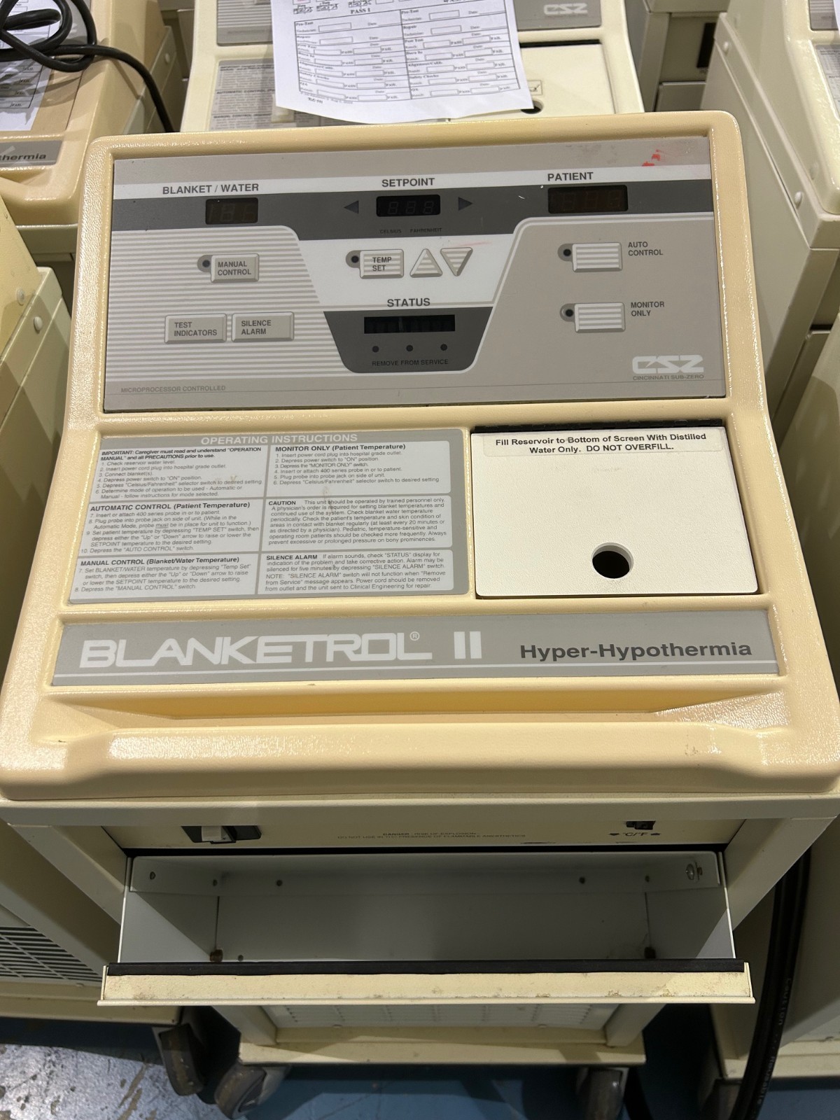 CINCINNATI SUB-ZERO BLANKETROL II 222R Hyper-Hypothermia Water Therapy System.