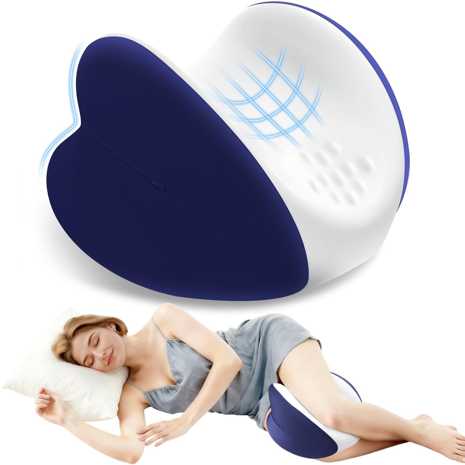 Knee Pillow for Side Sleepers, Leg Pillow for Side Sleeping, Heart-Shape Memo...