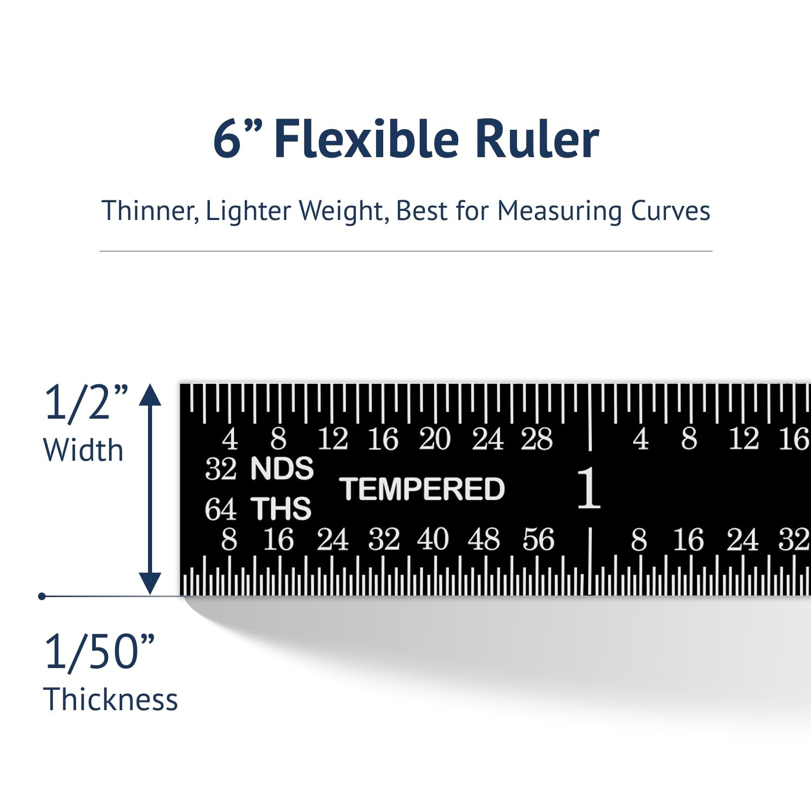 PEC Tools 6" Flexible Machinist Rule, Designed for High-Accuracy Industrial E...