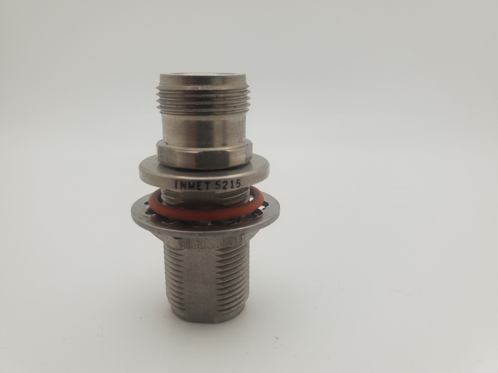 Used Inmet 5215 Coaxial Adapter, Bulkhead Feedthru Female/Female type N
