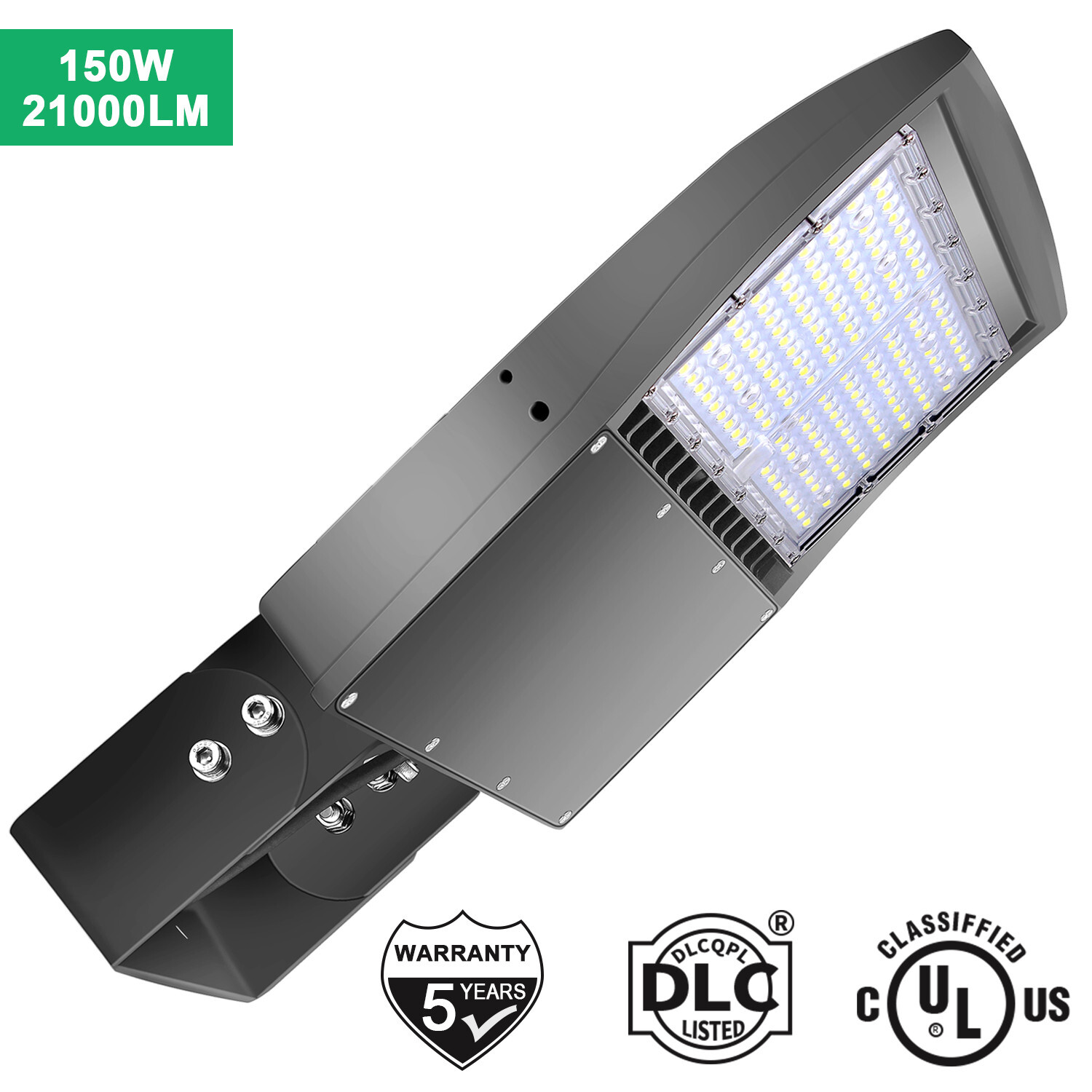 150W LED Shoebox Parking Lot light Fixture 5700K Replace 500W MH Area Road light