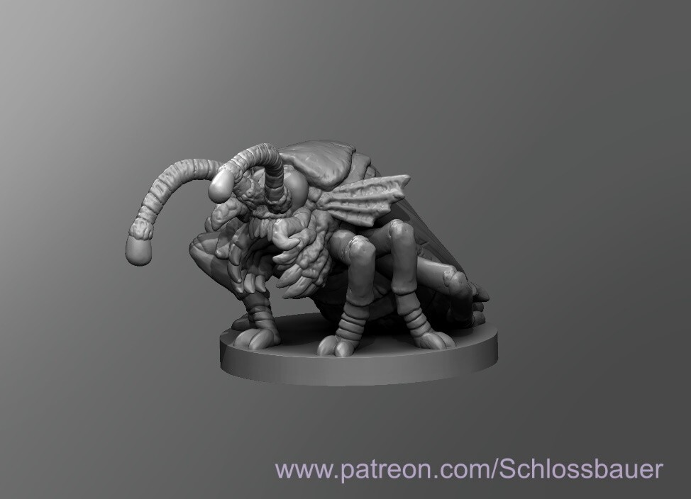 Innsmouth Cockroach Insect Monster Manual 28mm Scale DND D&D Tabletop Miniature