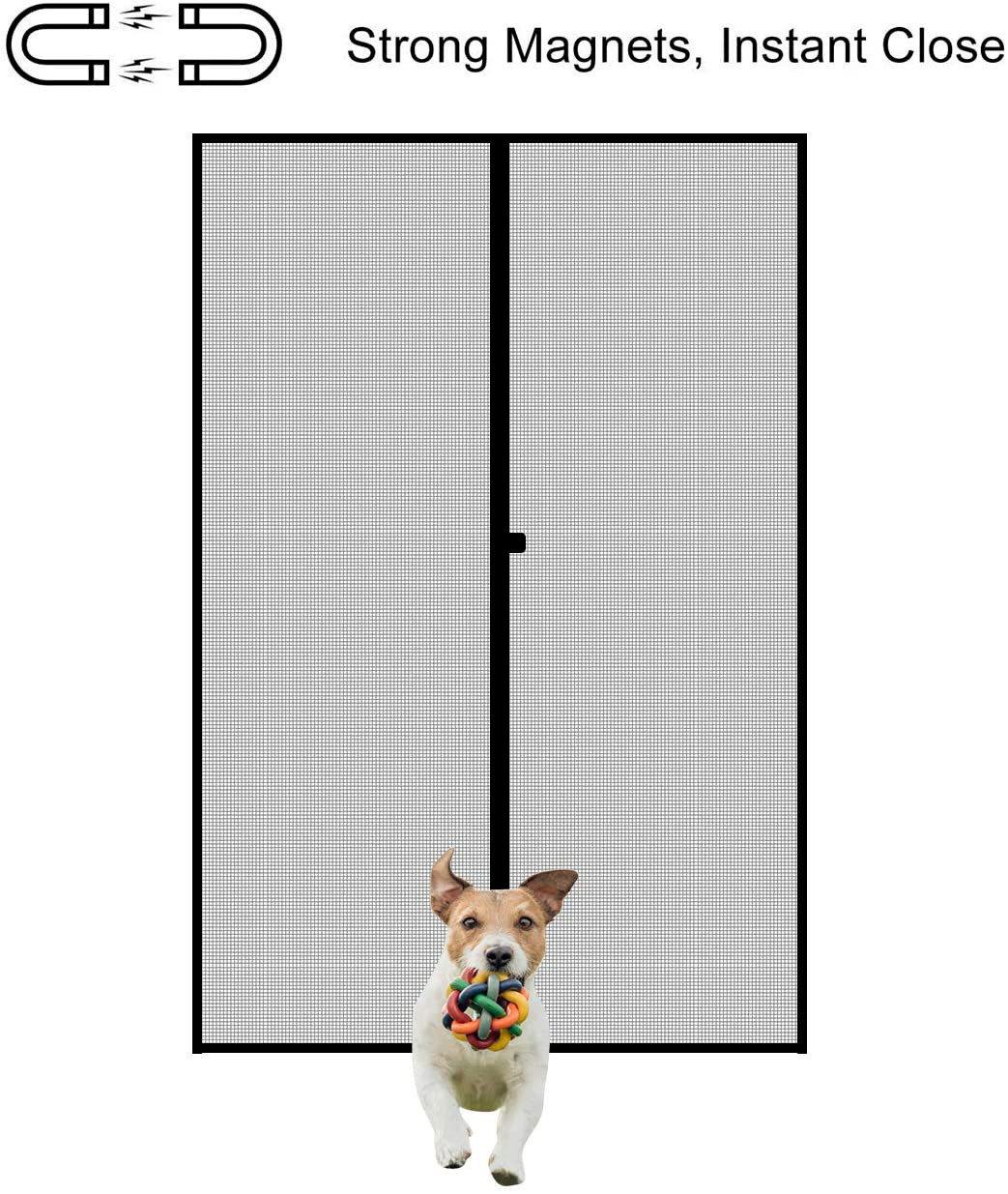 MAGZO Magnetic Screen Door Fit Door Size 40 x 96, Reinforced Fiberglass Mesh Cur