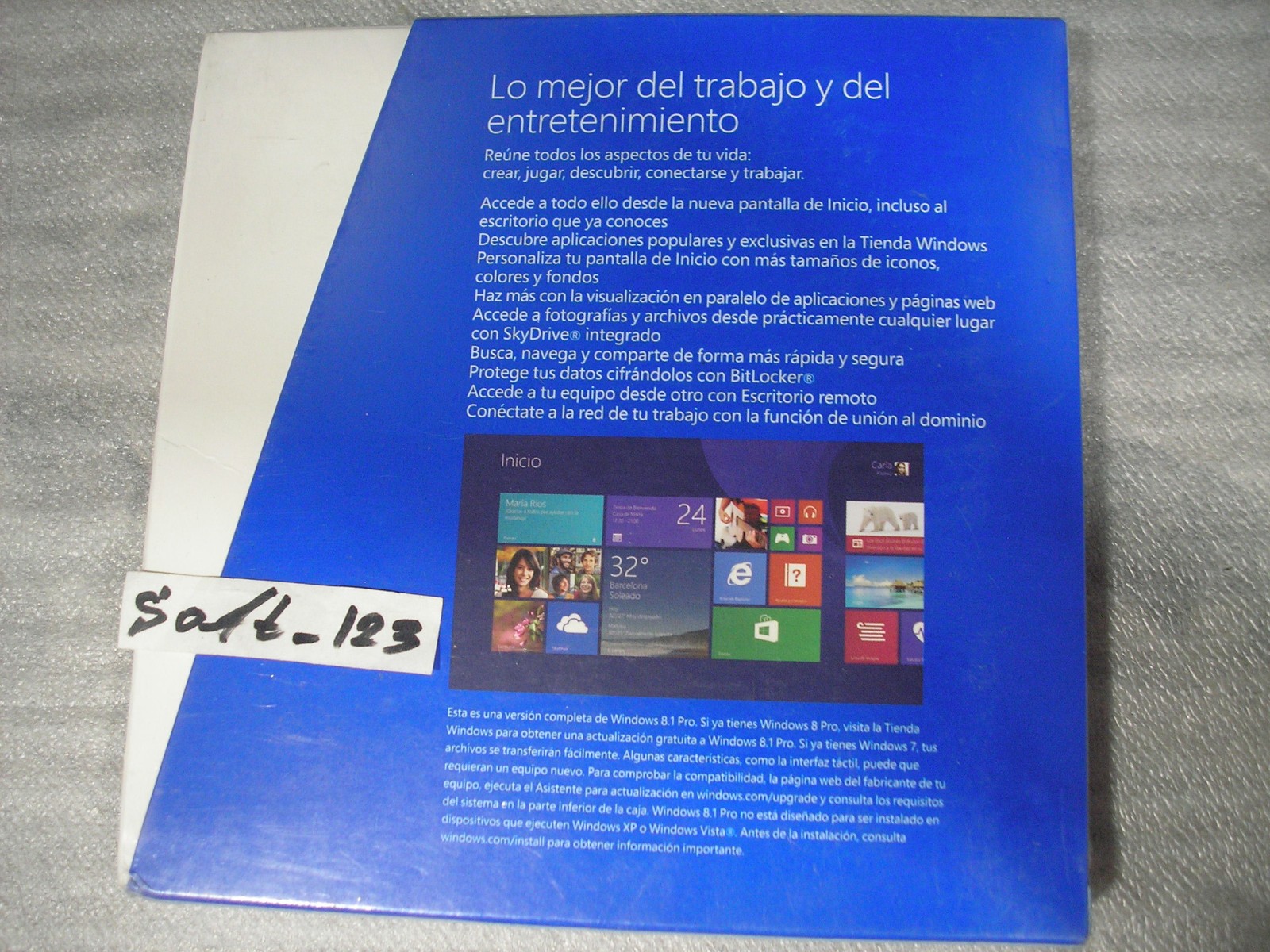 Microsoft Windows 8.1 Pro Full Spanish Version 32 & 64Bit DVDs =SEALED BOX=