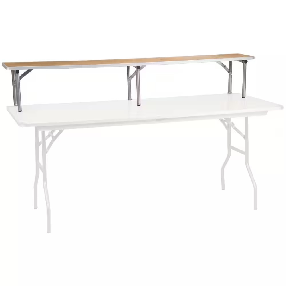 Amara 72 In. X 12 In. X 12 In. Birchwood Bar Top Riser, Wooden Foldable and Port