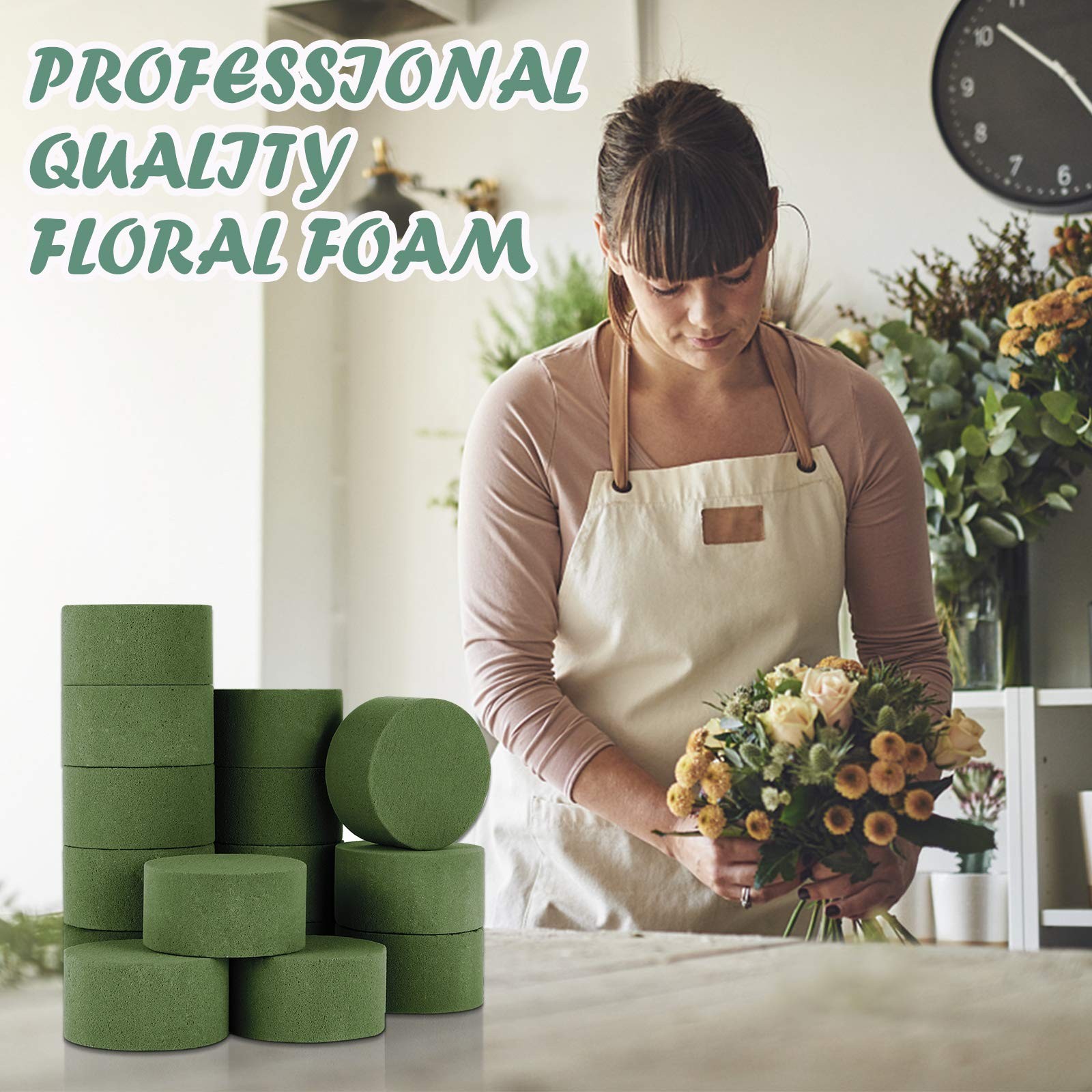 TAOPE 15 PCS Floral Foam, Green Block for Artificial Flowers, 3.15IN,