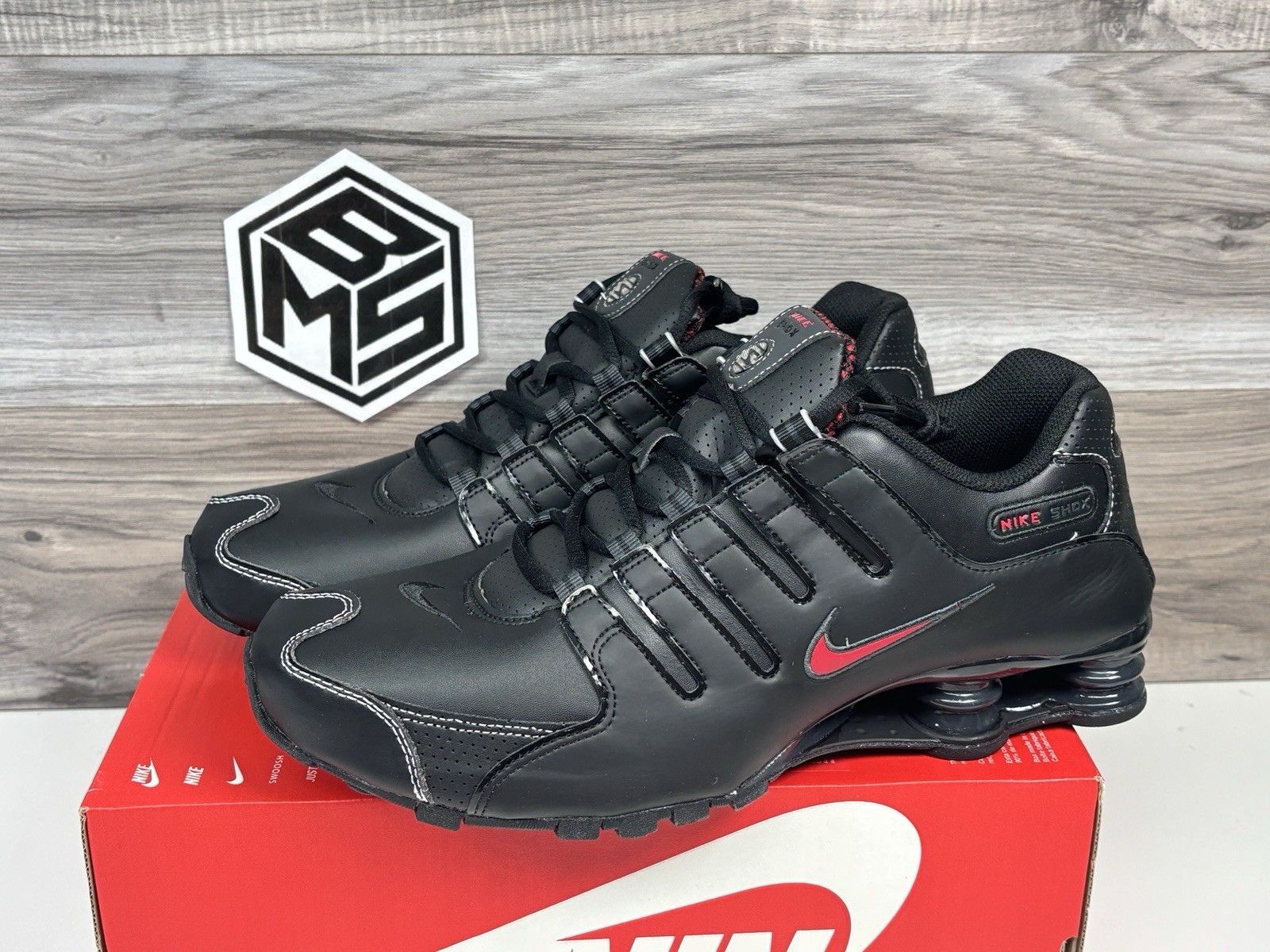 Men's Nike Shox NZ "Black Varsity Red" | Multiple Sizes 378341 017 | No Lid