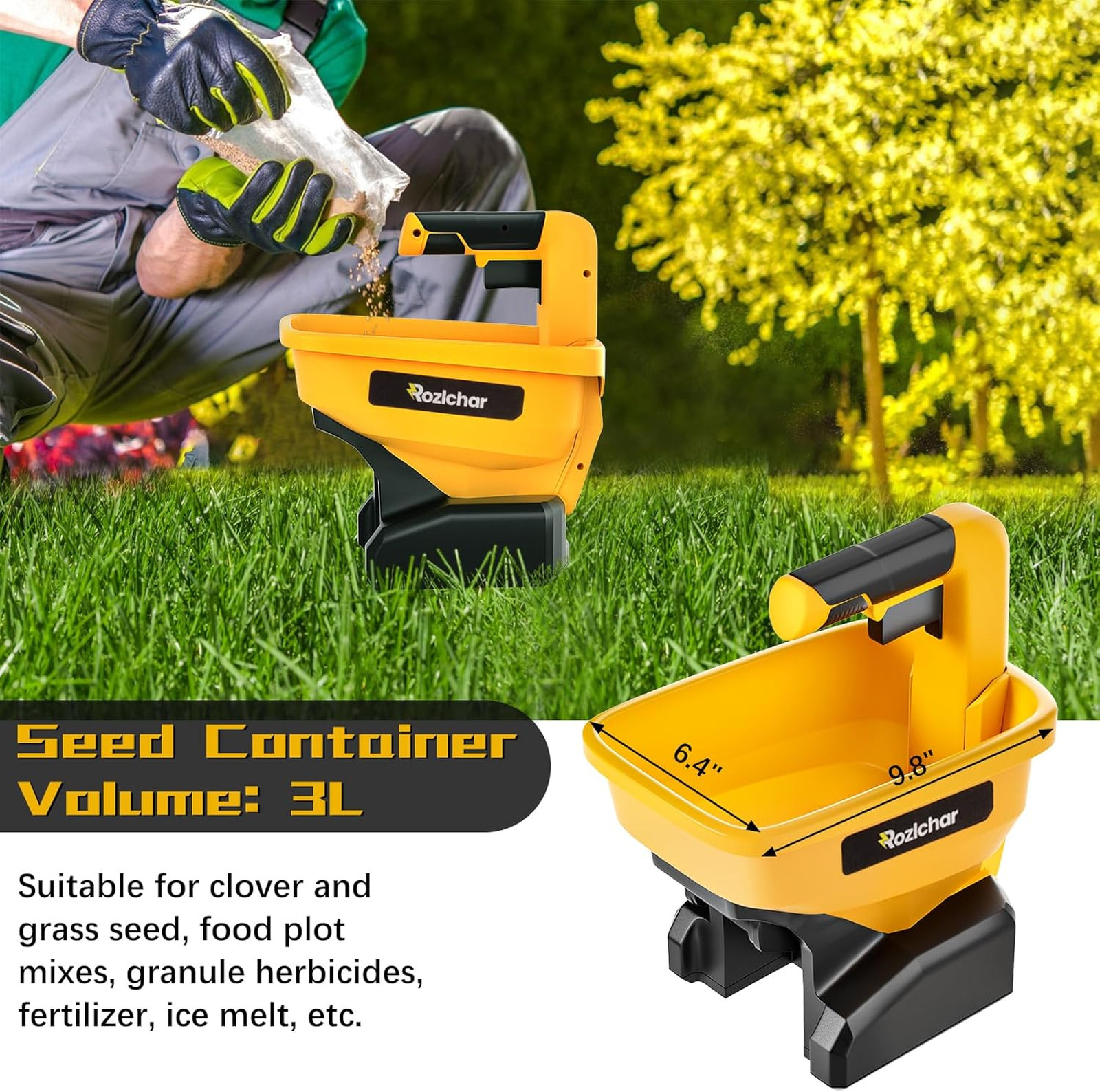 Power Spreader Compatible for Dewalt 20V/60V Battery, Seed Spreader for