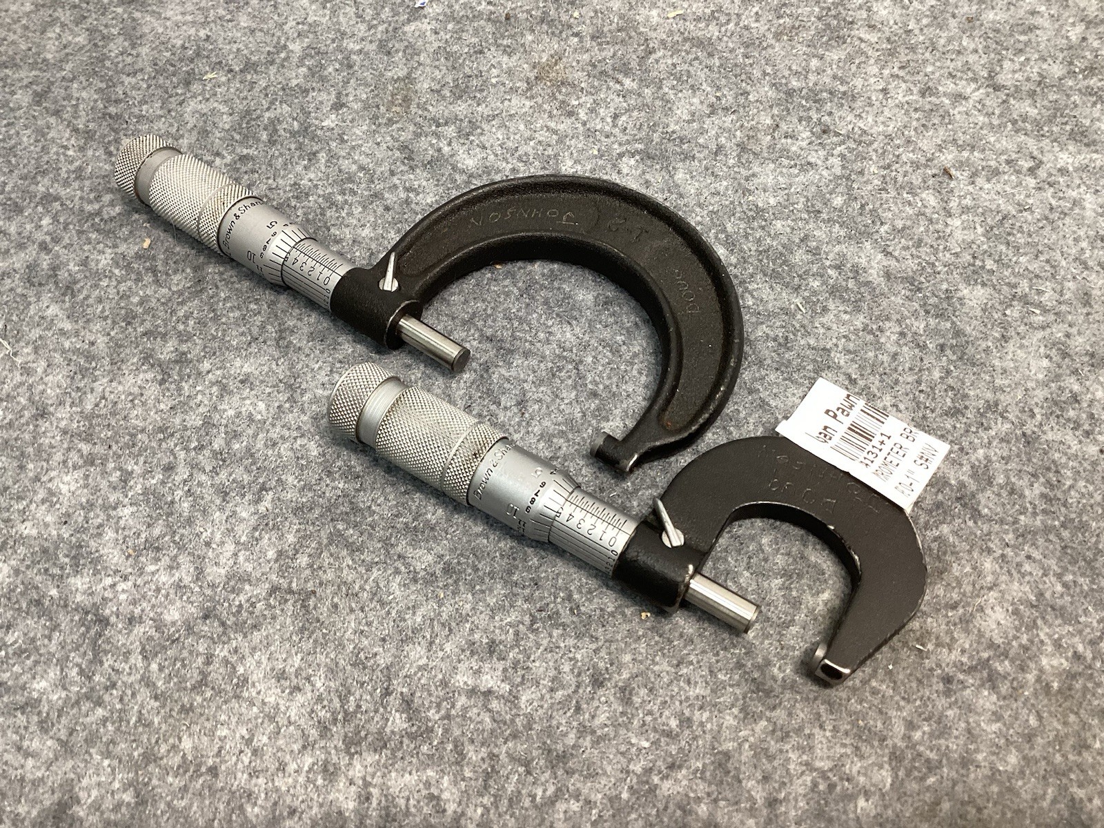 2 PC BROWN & SHARPE 0-1" & 1"-2" .001" OUTSIDE MICROMETER SET