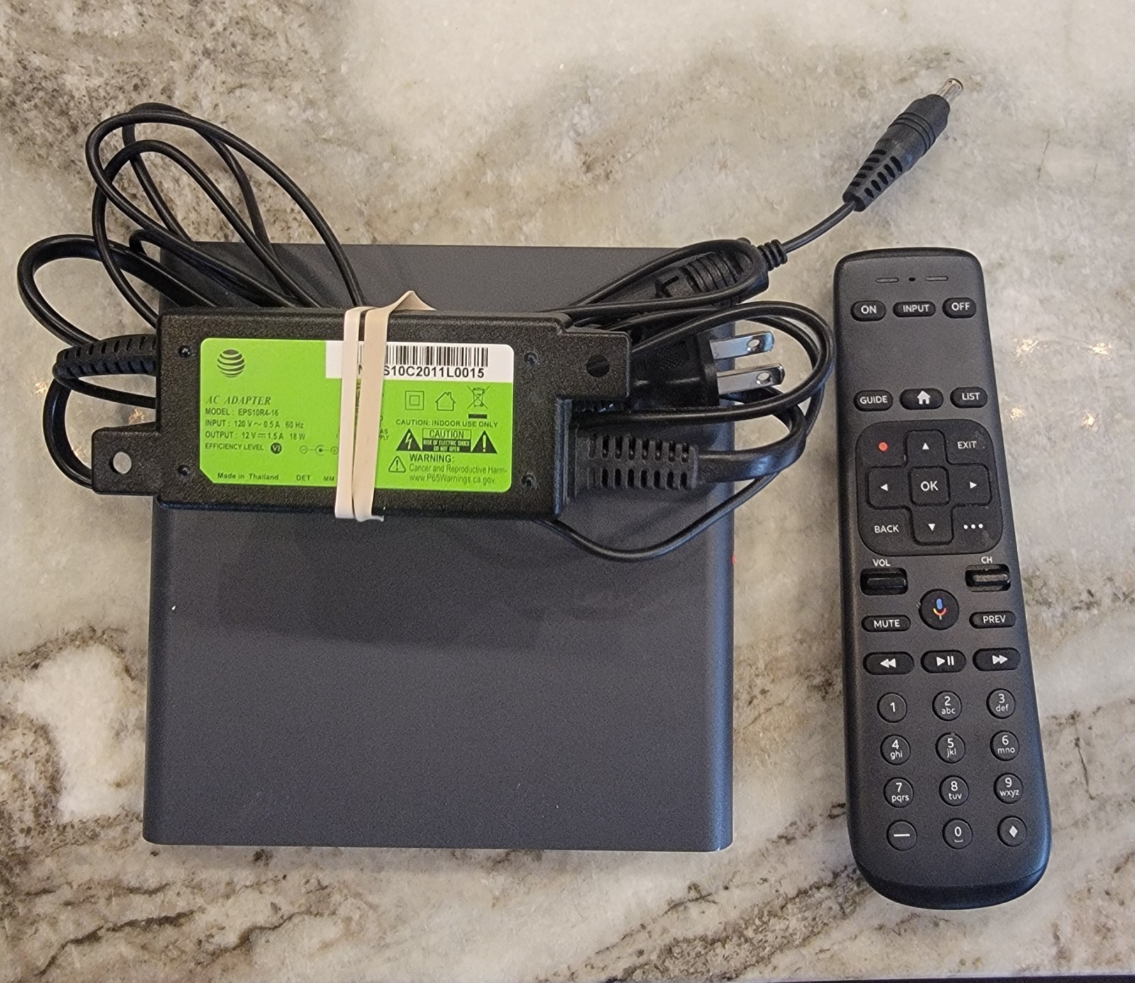 AT&T C71KW-400 Black Cable TV Box with Remote and Power Adapter