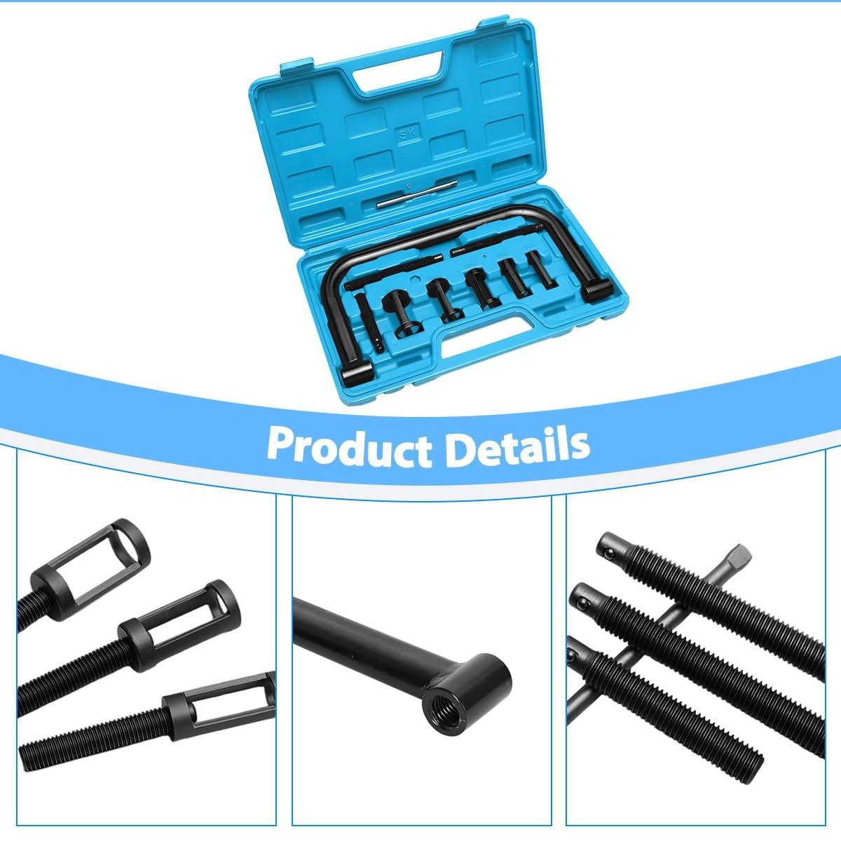Motorcycle Valve Spring Compressor Small Engine Removal Tool With Adapters 10PC