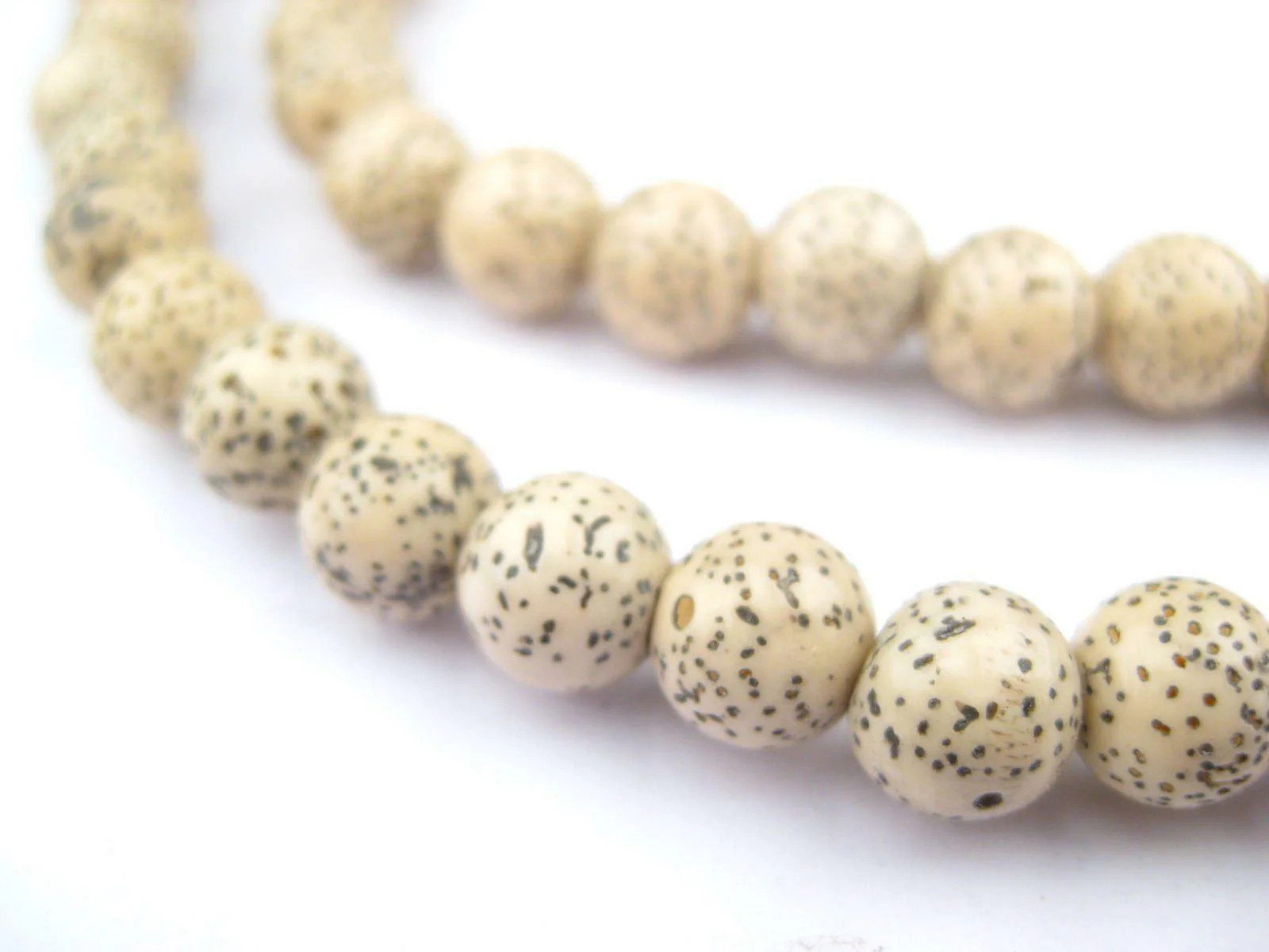 Natural Tibetan Lotus Seed Mala Beads 8mm Brown Round 28 Inch Strand