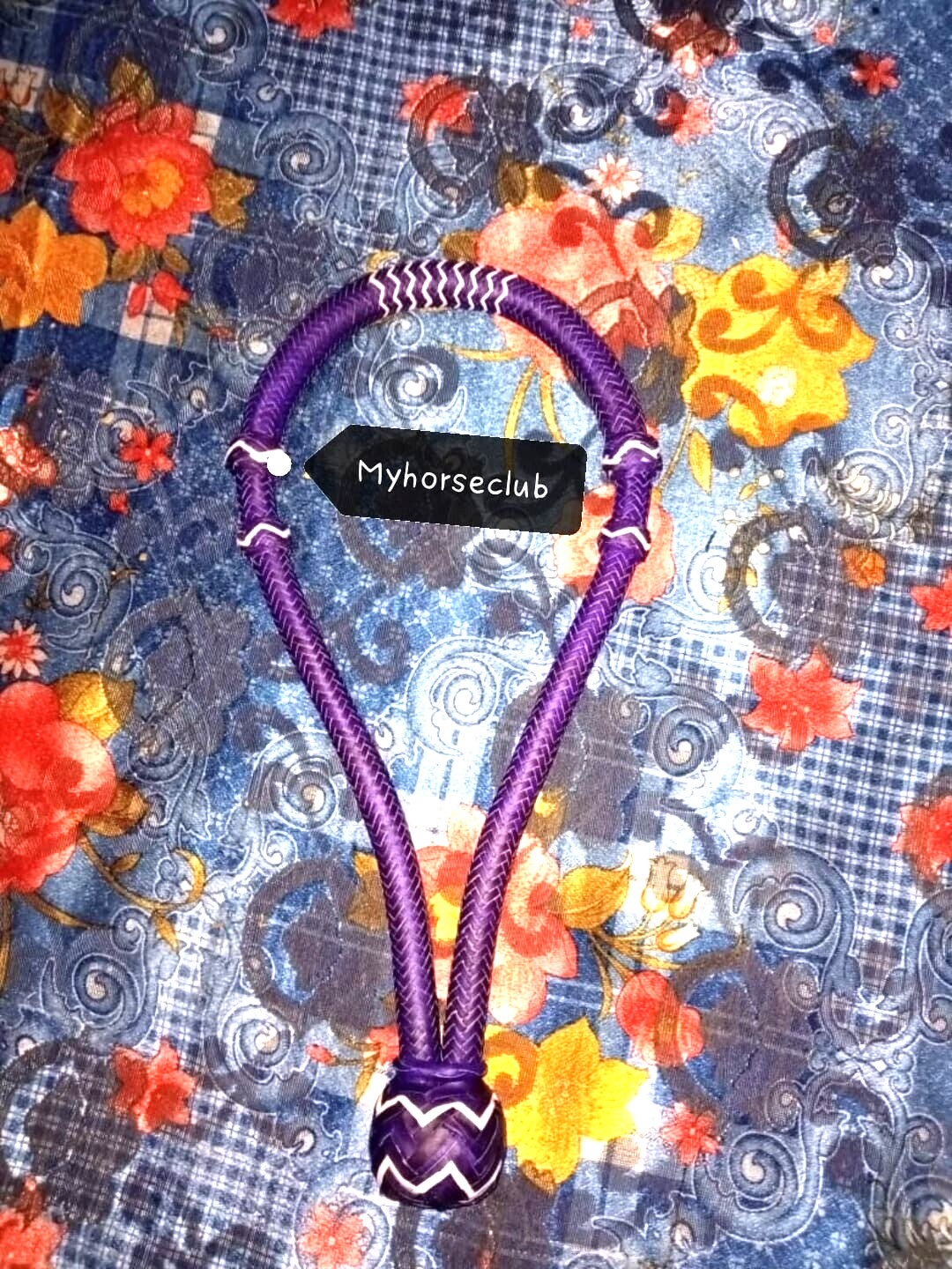 Bosal Braided with Rawhide in Purple  Color Show Brown Strep Standard Size