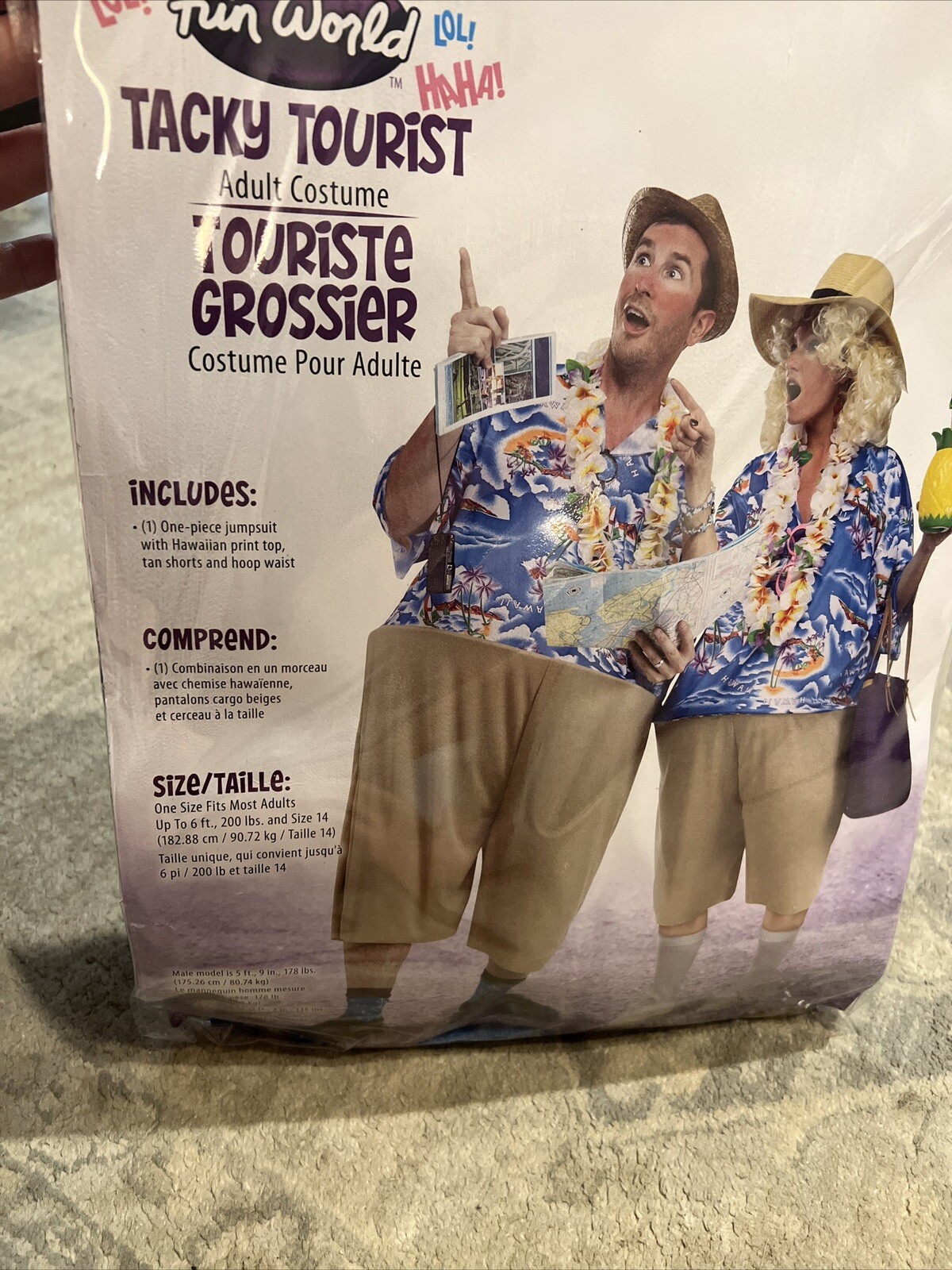 Funhouse Adults Tacky Tourist One Halloween Costume Men Or Woman
