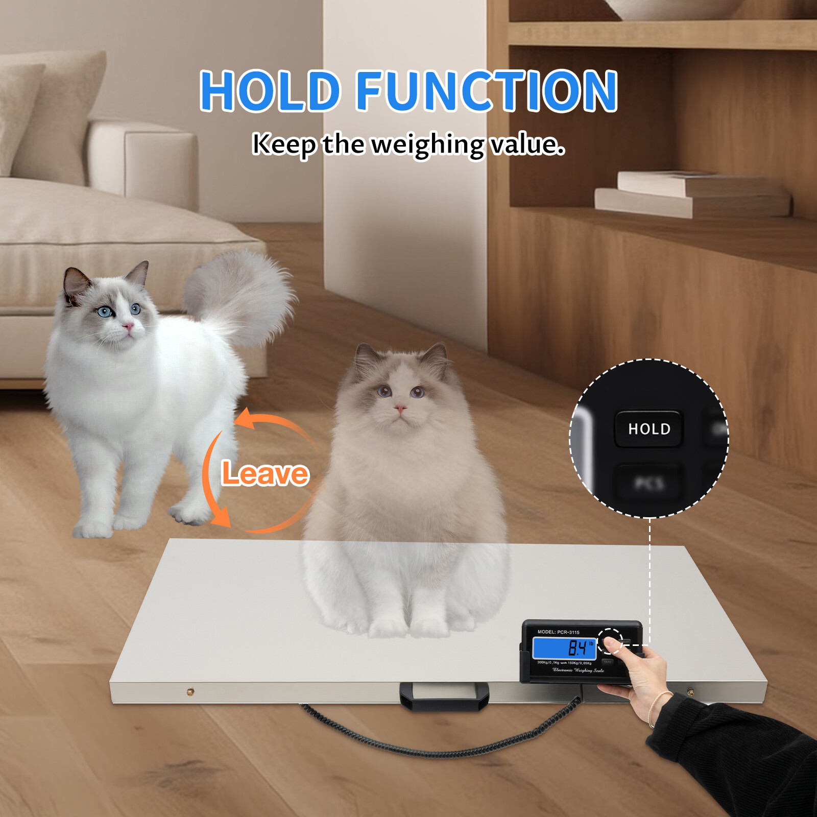 Digital Livestock Scale Pet Dog Scale LCD Monitor Sheep Goat Vet Scale 660LBS