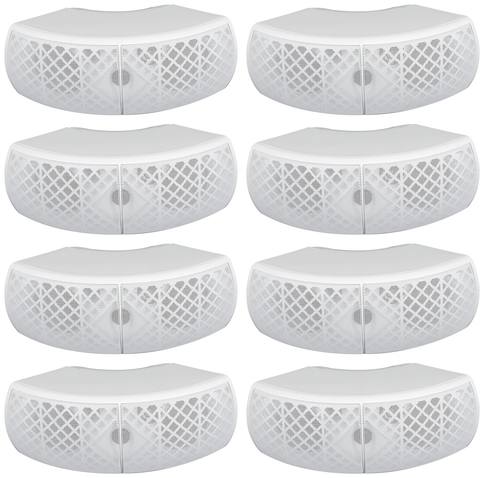 (8) Rockville WET-D4 White Indoor/Outdoor Commercial/Restaurant/Bar 70V Speakers