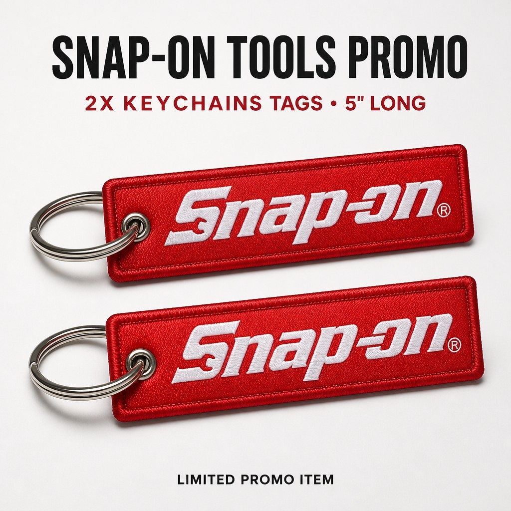 2Pack Snap On Tools PROMO Keychain Tag Lanyard Jet RED 5" X 1" W/KEYRING NEW!!!!
